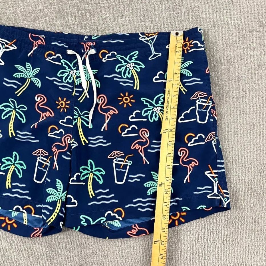 Chubbies Chubbies Swim Trunks Mens 2XL / 6" Lined Neon Flamingo Paradise Blue Board Short Size US 39 - 2 Thumbnail