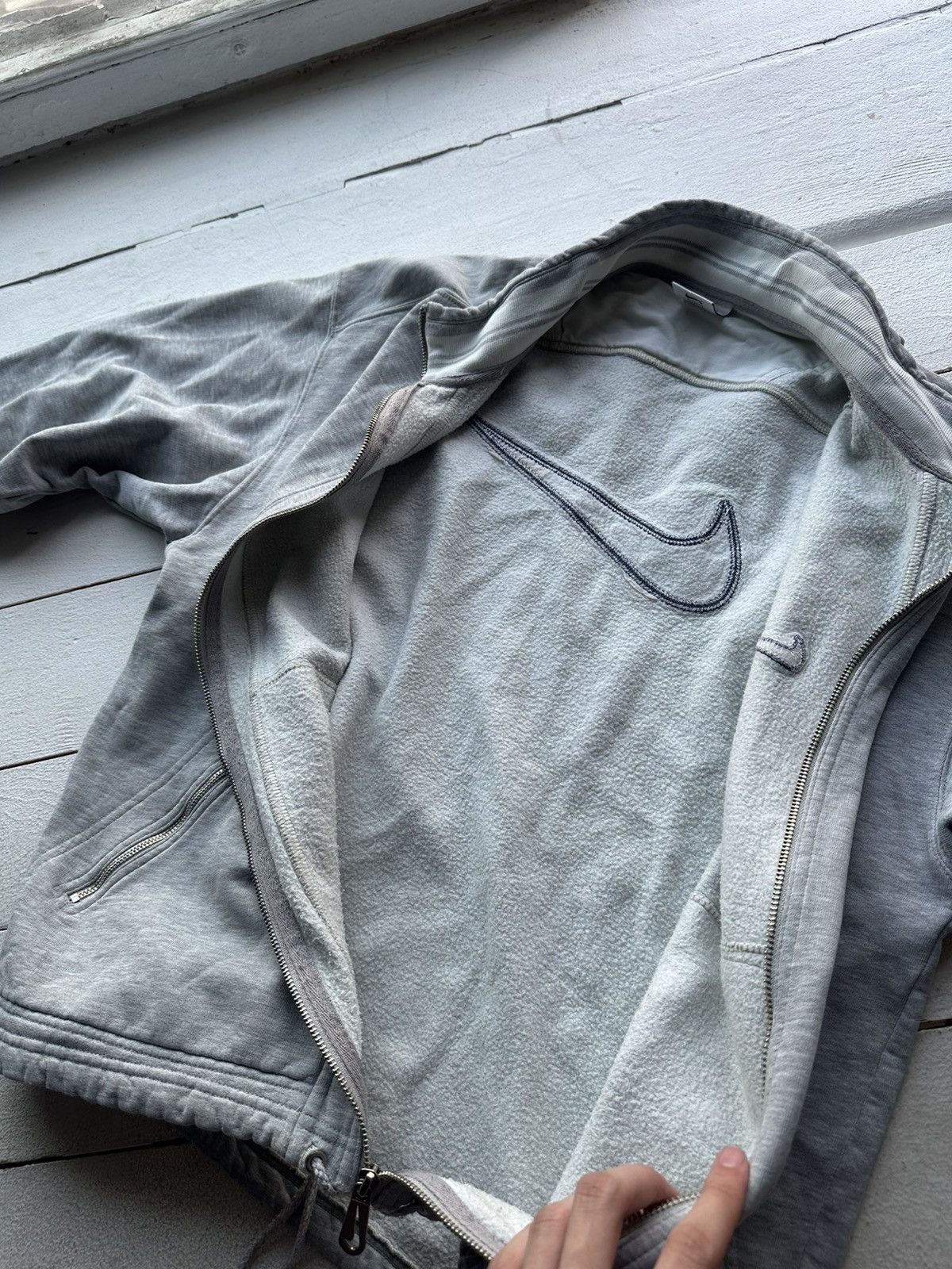 Vintage 🚨90s Nike Big Logo Swoosh Gray Oversized Sweatshirt y2k rare Size US S / EU 44-46 / 1 - 21 Thumbnail
