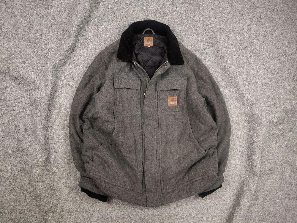 Carhartt Carhartt Wool Bray Logo Arctic Pocket Vintage coat Jacket Size US XL / EU 56 / 4 - 1 Thumbnail