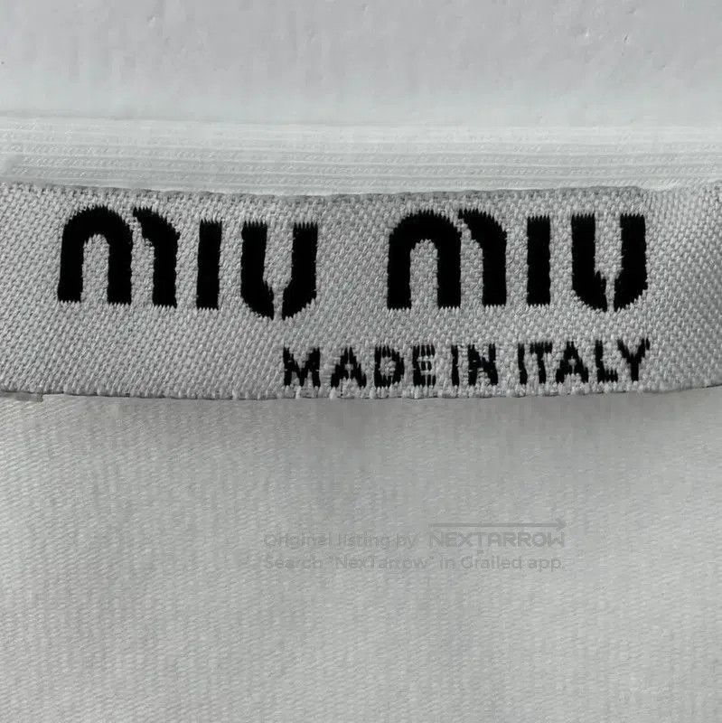 Miu Miu Miu Miu White Cotton Blend Cropped Sweatshirt . Size S / US 4 / IT 40 - 4 Thumbnail