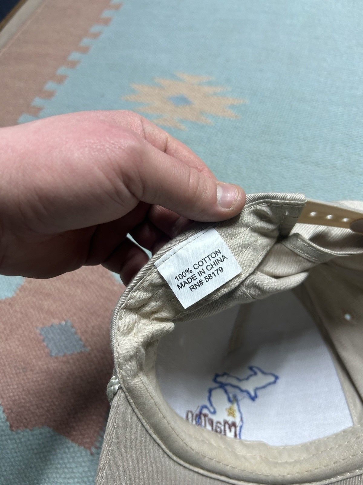Vintage Vintage SnapBack hat Marion Michigan mitten cotton beige tan Size ONE SIZE - 8 Thumbnail