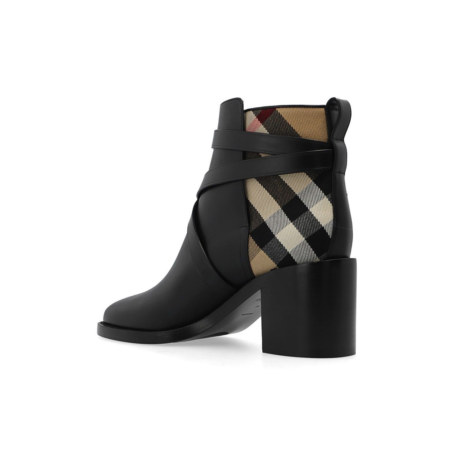 BURBERRY New Pryle Black Leather 80mm Heel Boots New & Authe