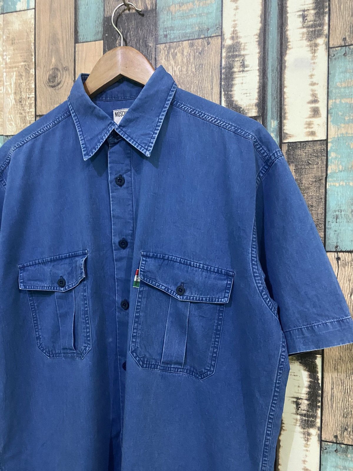 Moschino Vintage Moschino Worker Shirt Size US L / EU 52-54 / 3 - 2 Thumbnail