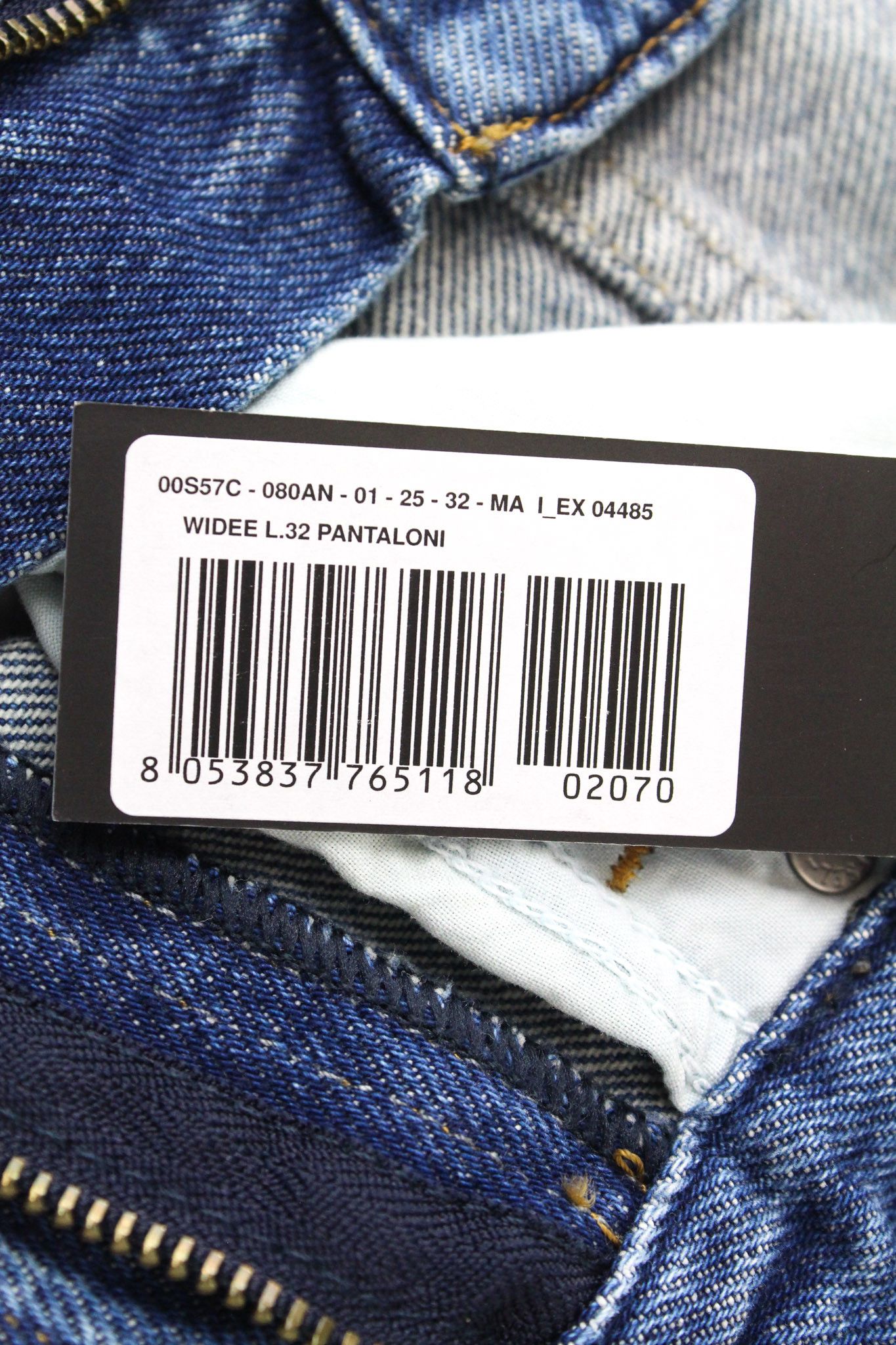 Diesel WIDEE 080AN W25/L32 Blue Cotton Jeans 71256 Size 25" / US 0 / IT 36 - 10 Thumbnail