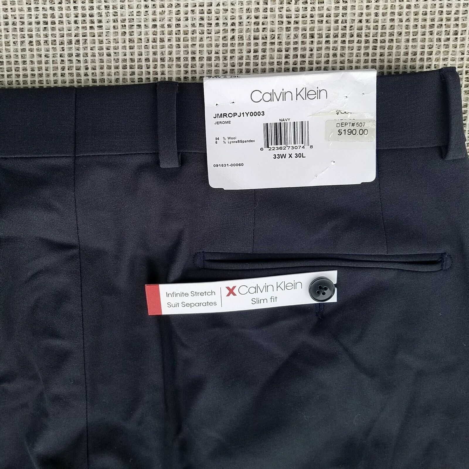 Calvin Klein Men's Calvin Klein Wool/Spandex Pants. 33/30 Size US 33 - 5 Thumbnail
