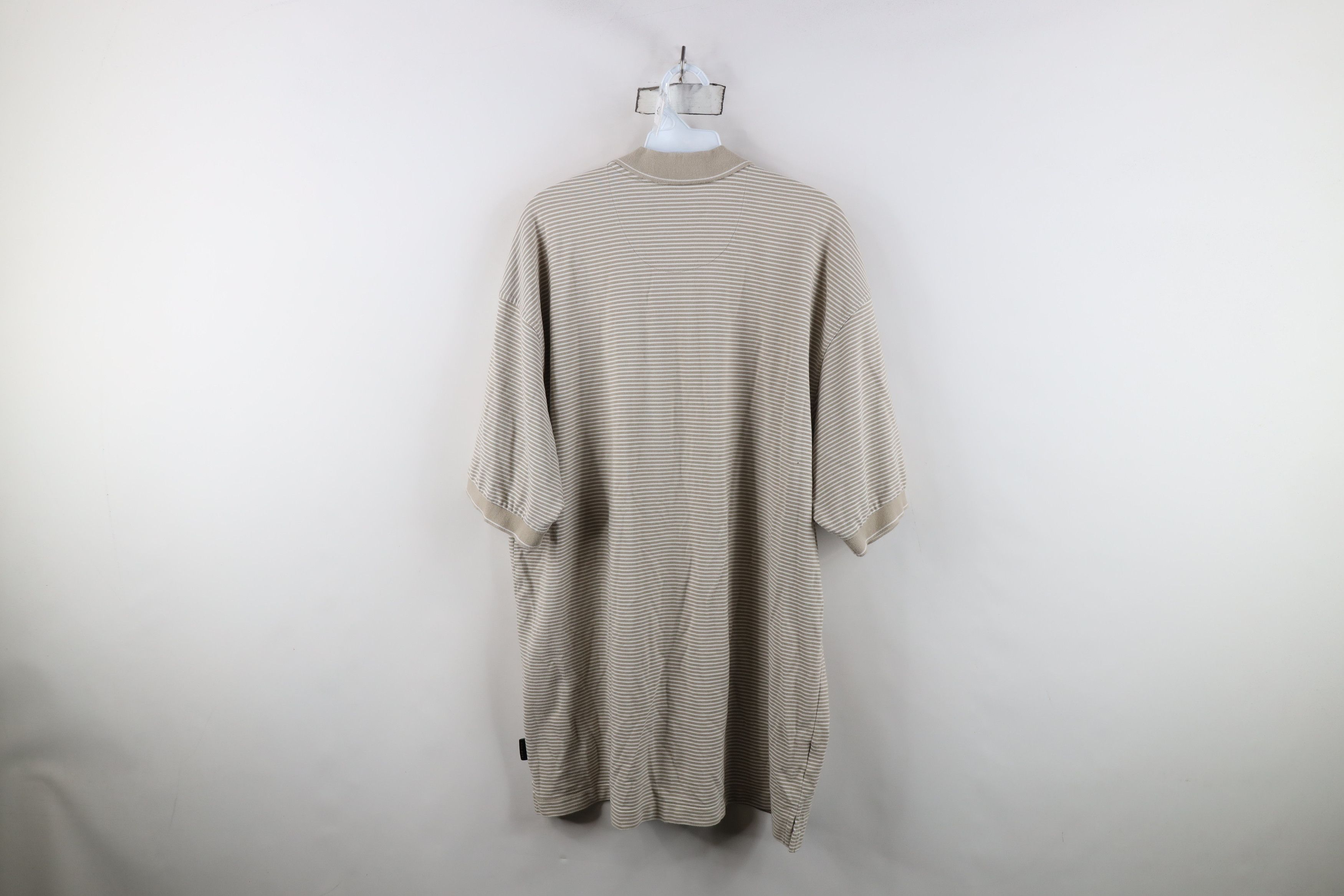 Nike Vintage Nike Golf Scott Mini Swoosh Striped Knit Polo Beige Size US XL / EU 56 / 4 - 11 Thumbnail