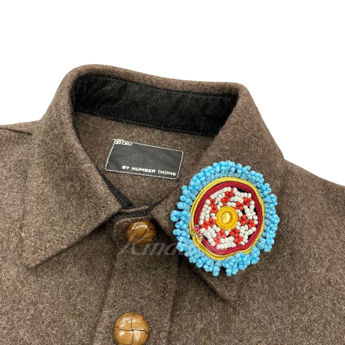 Number (N)ine Number (N)ine Wool coat with bead brooch Size US L / EU 52-54 / 3 - 3 Thumbnail