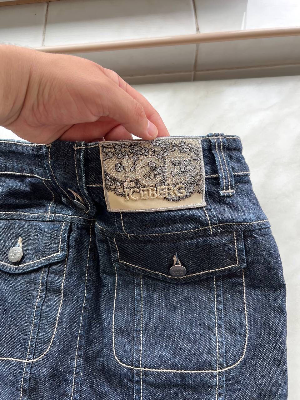 Other Vintage Iceberg button denim jeans skirt mini midi maxi 90s Size 30" / US 8 / IT 44 - 3 Thumbnail