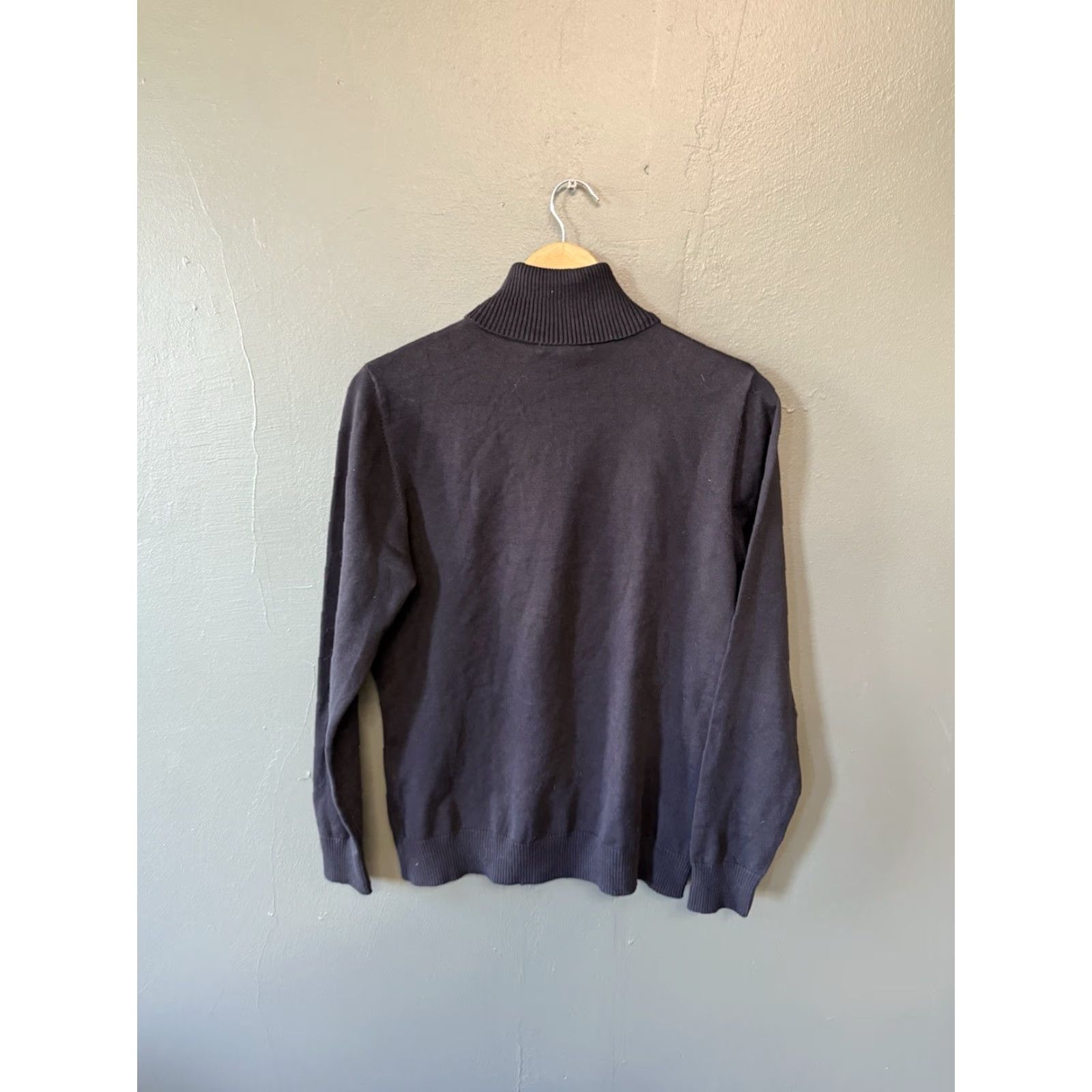 Lands' End Lands' End Womens Blue Long Sleeve Turtleneck Pullover Sweatshirt Size M Size M / US 6-8 / IT 42-44 - 2 Thumbnail