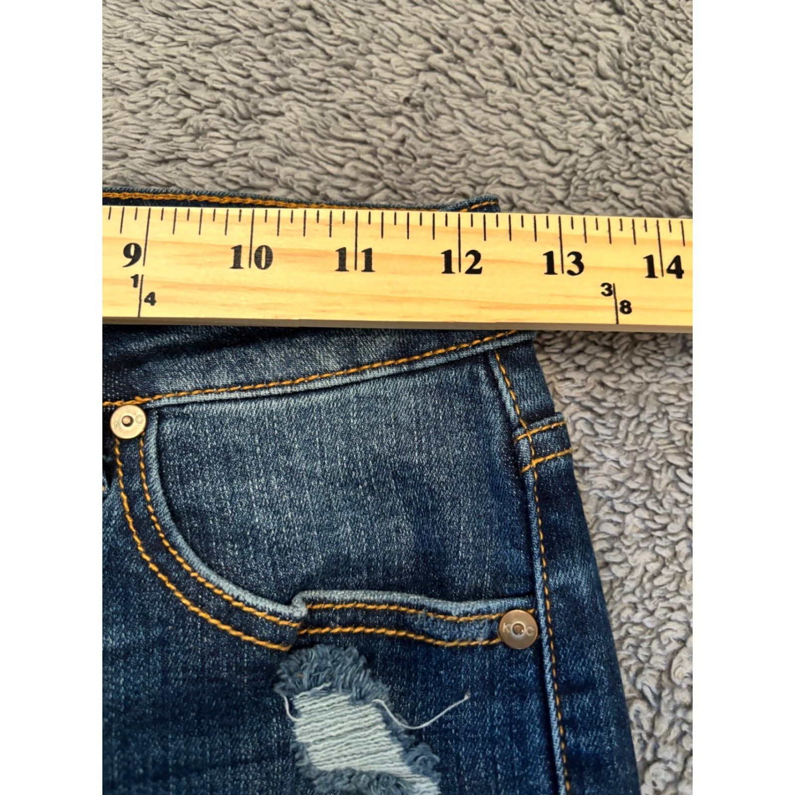 Vintage VINTAGE KanCan Jeans Womens 24/1 Blue Skinny Mid Rise Denim Stretch Frayed Hem Jeans Womens Slim Skinny Jeans 25 Blue Size 42" / US 20 - 5 Thumbnail
