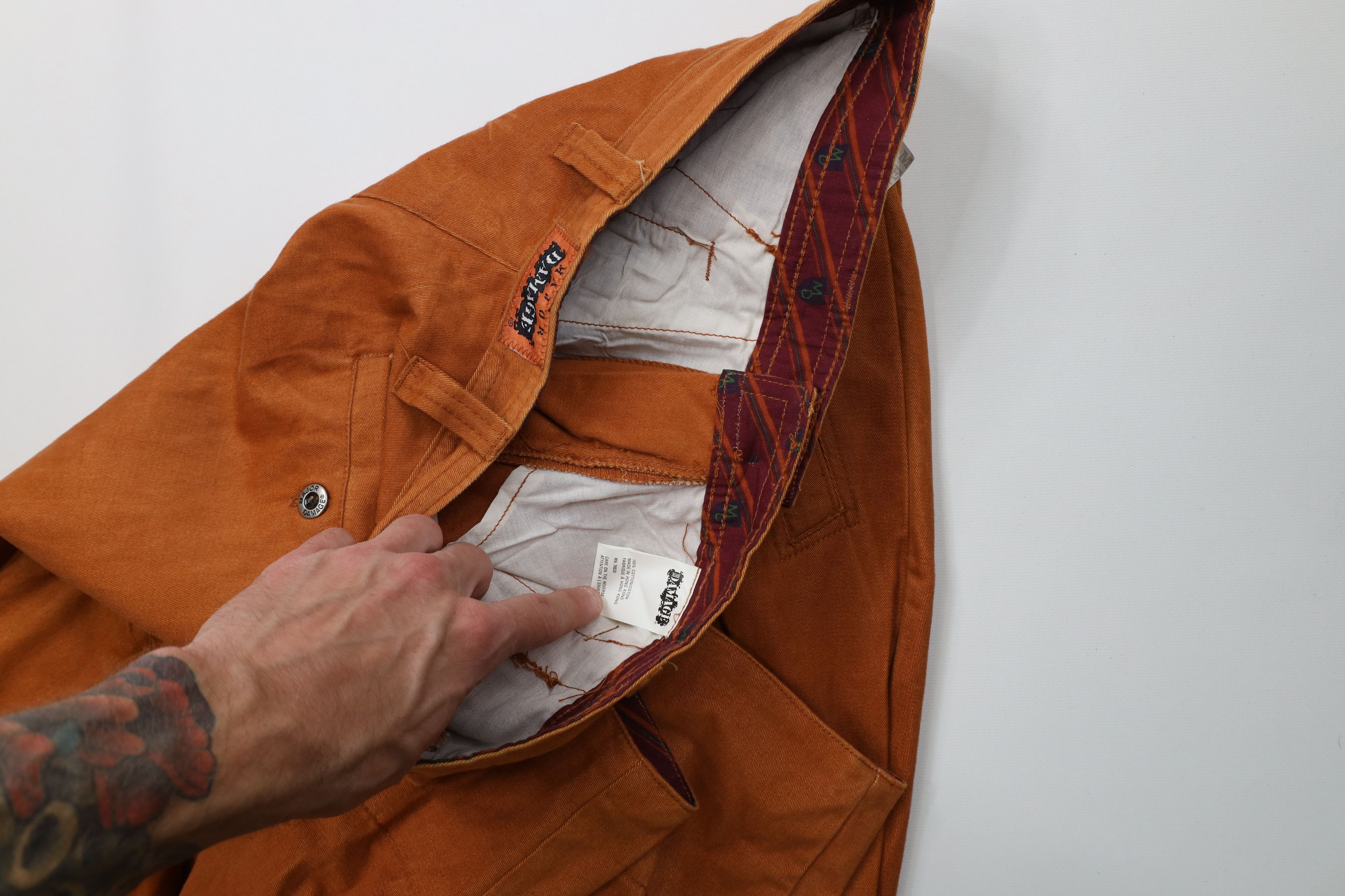 Vintage Deadstock Vintage 90s Streetwear Cuff Tapered Pants Orange Size US 34 / EU 50 - 9 Thumbnail