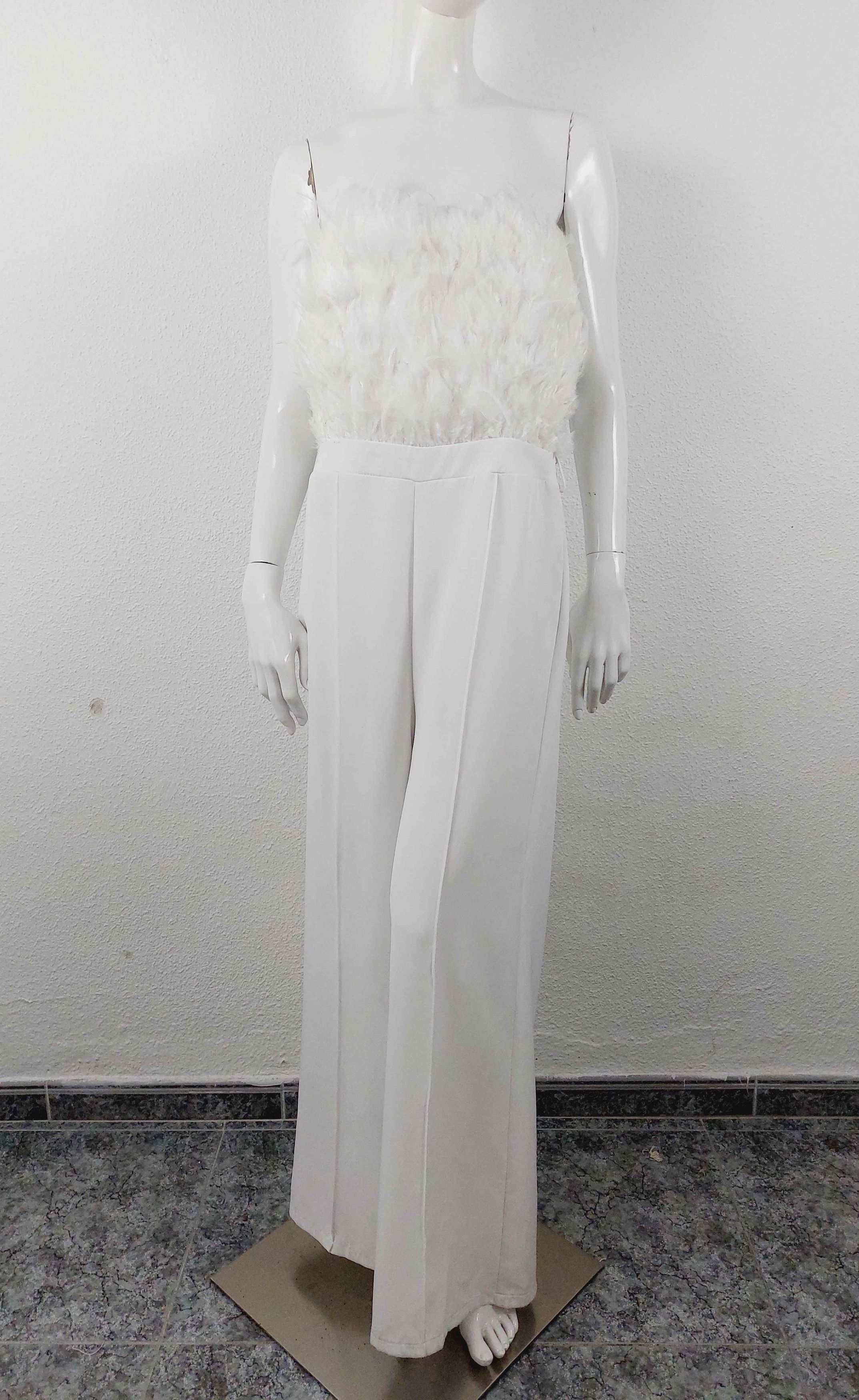 plein sud Plein Sud Faycal Amor White Feather Jumpsuit Dress Size 32" / US 10 / IT 46 - 10 Thumbnail