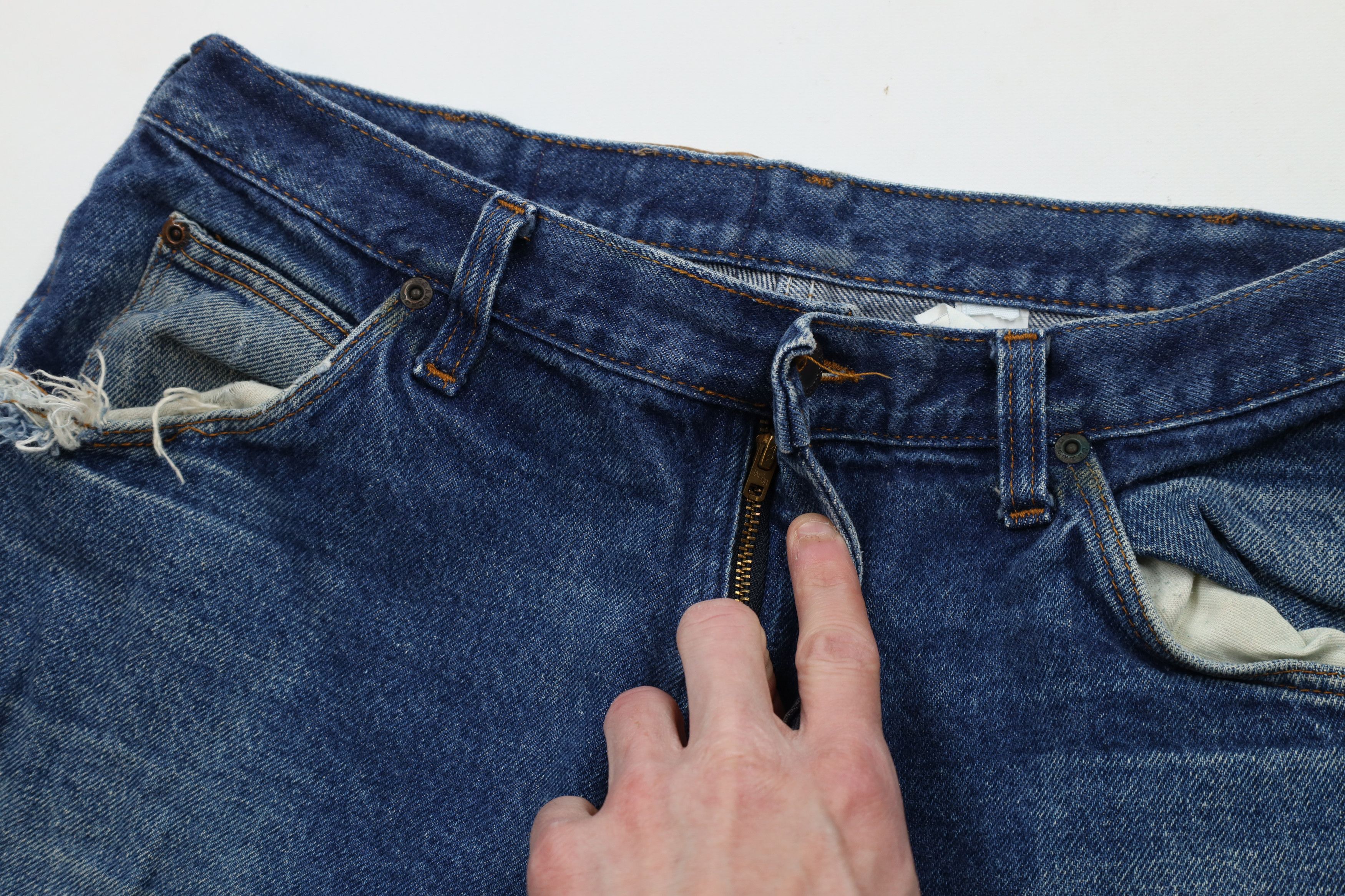 Dickies × Vintage Vintage 70s 80s Dickies Branders Straight Leg Denim Jeans Size US 32 / EU 48 - 8 Thumbnail