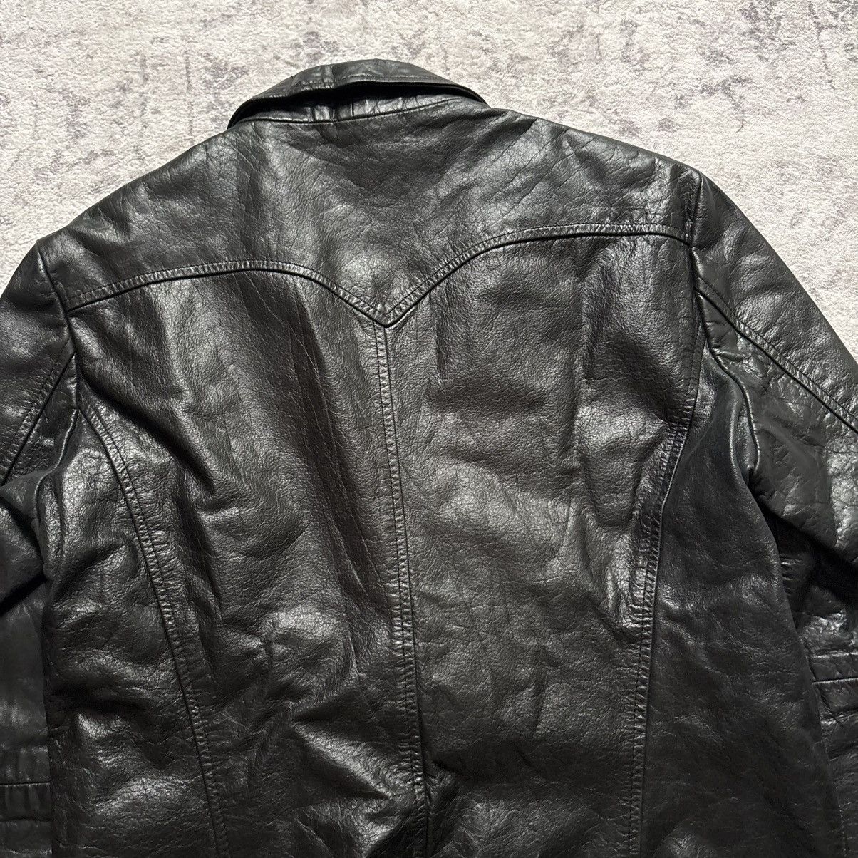 Tornado Mart Tornado Mart Leather Blazer Suit Jacket Black | Size L Size 44R - 6 Thumbnail