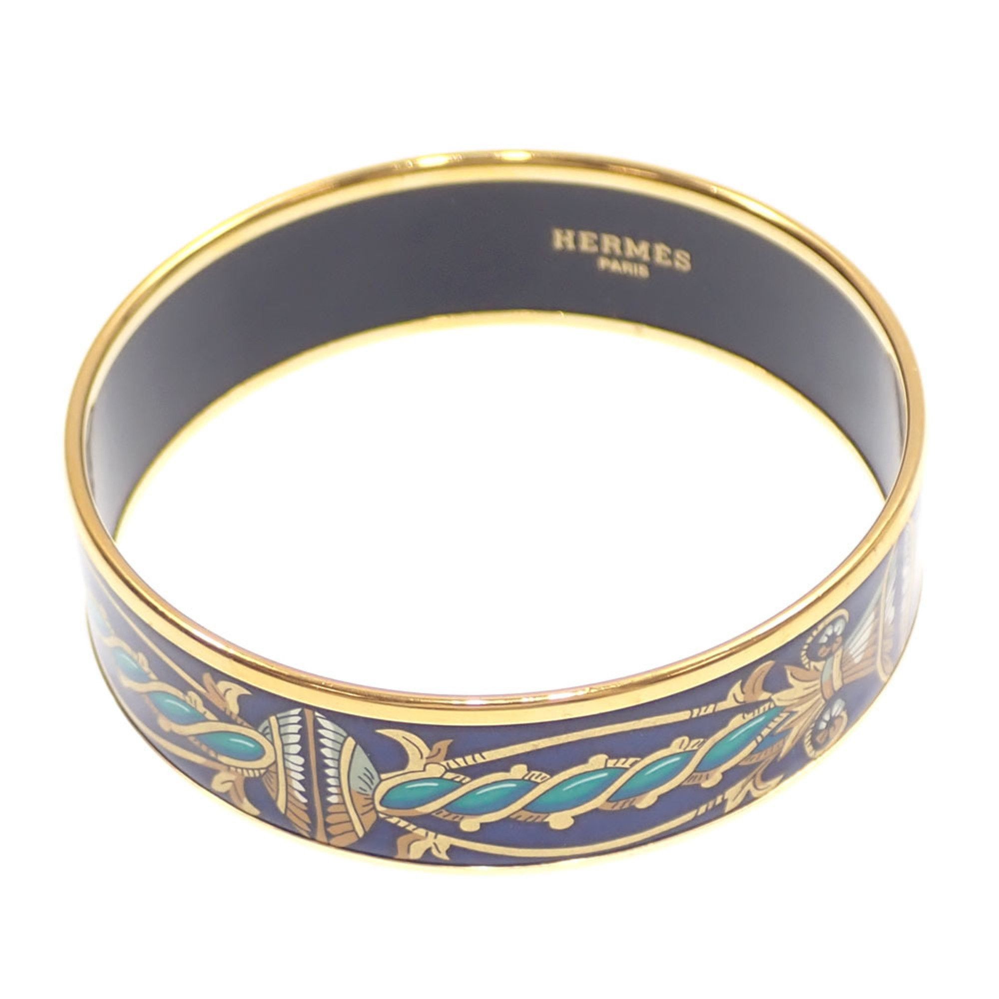 image of Hermes Bangle Emaille Gm Women's Blue Gold Color A2231534