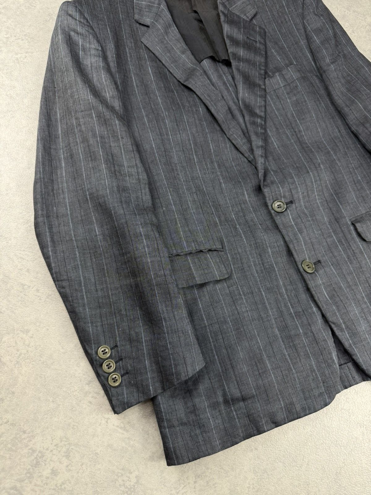Corneliani Vintage Corneliani Gray Pinstripe Blazer Jacket Size 50R - 3 Thumbnail