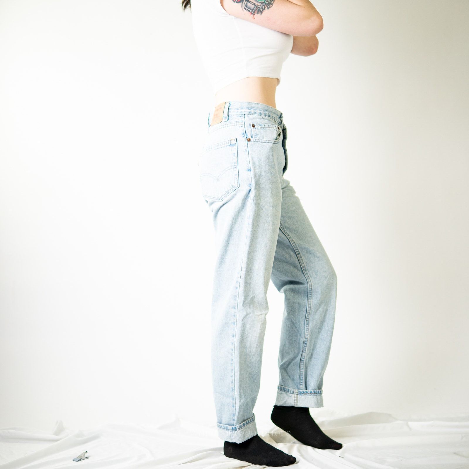 Levi's True Vintage 90s Levi 550s Distressed Stonewash Denim Jeans Size 32" / US 10 / IT 46 - 7 Thumbnail