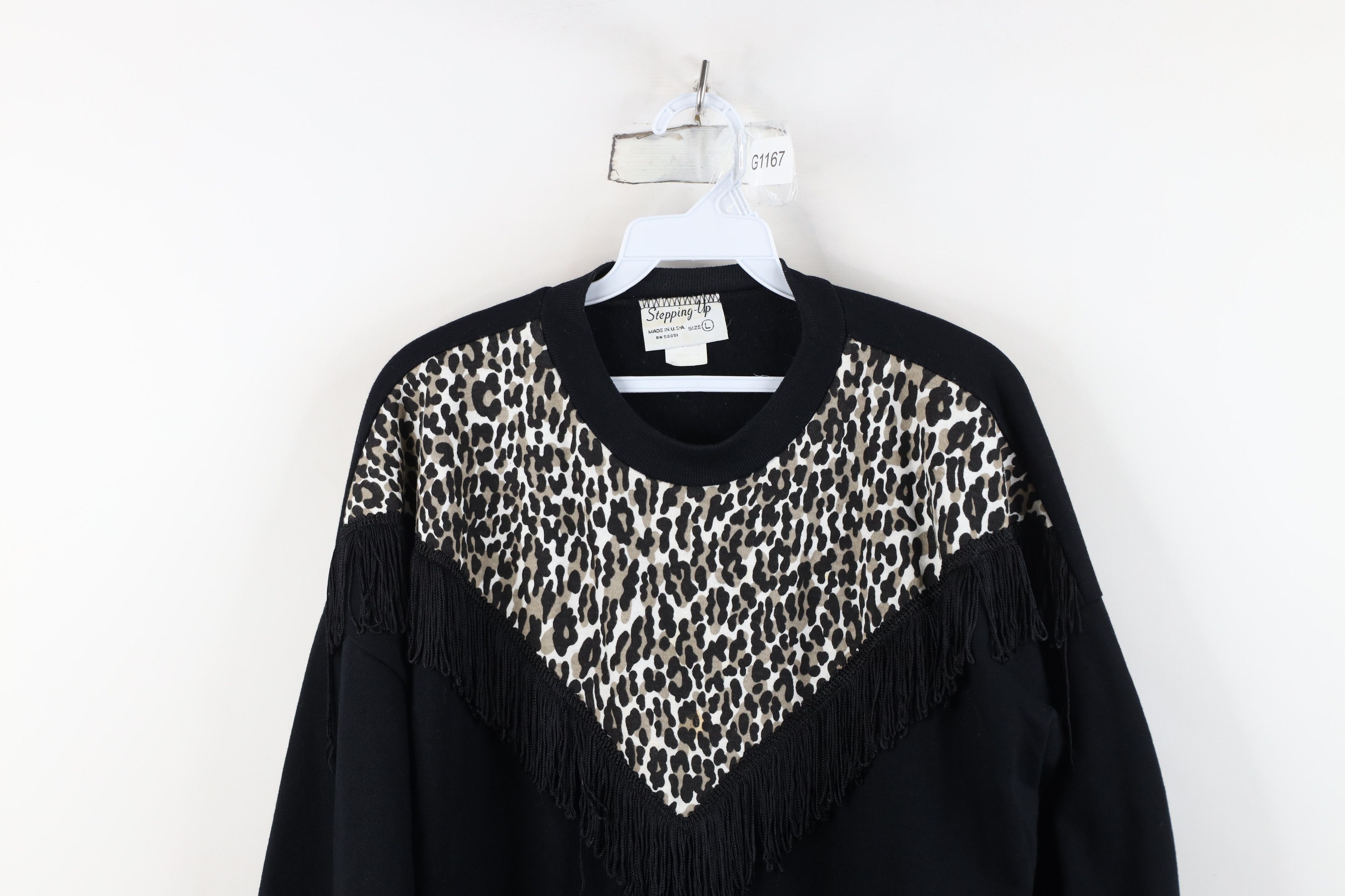 Vintage Vintage 90s Streetwear Leopard Crewneck Sweatshirt USA Size L / US 10 / IT 46 - 2 Thumbnail