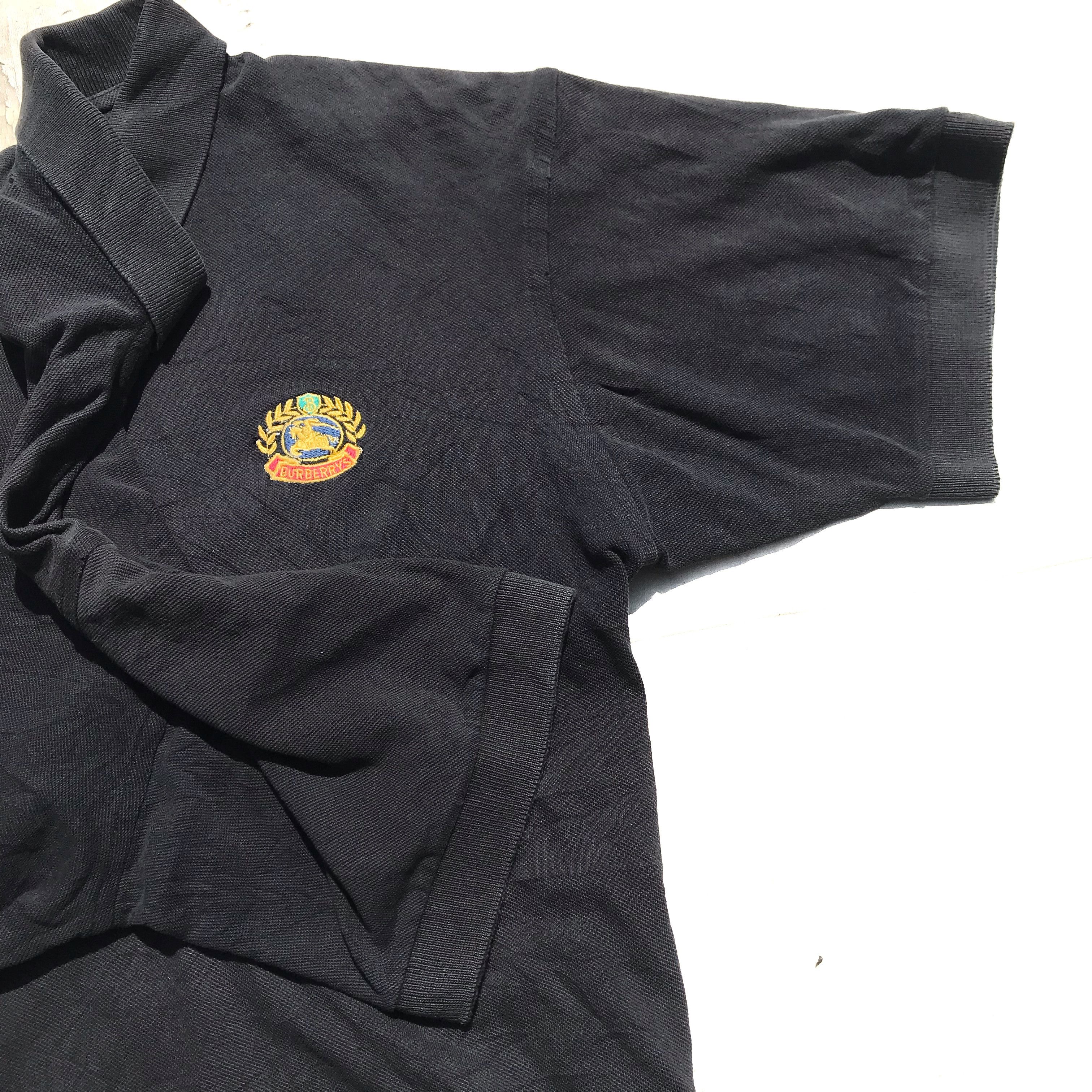 Burberry Vintage Burberrys Polo Shirt Made In USA Black Polo shirt Size US L / EU 52-54 / 3 - 3 Thumbnail