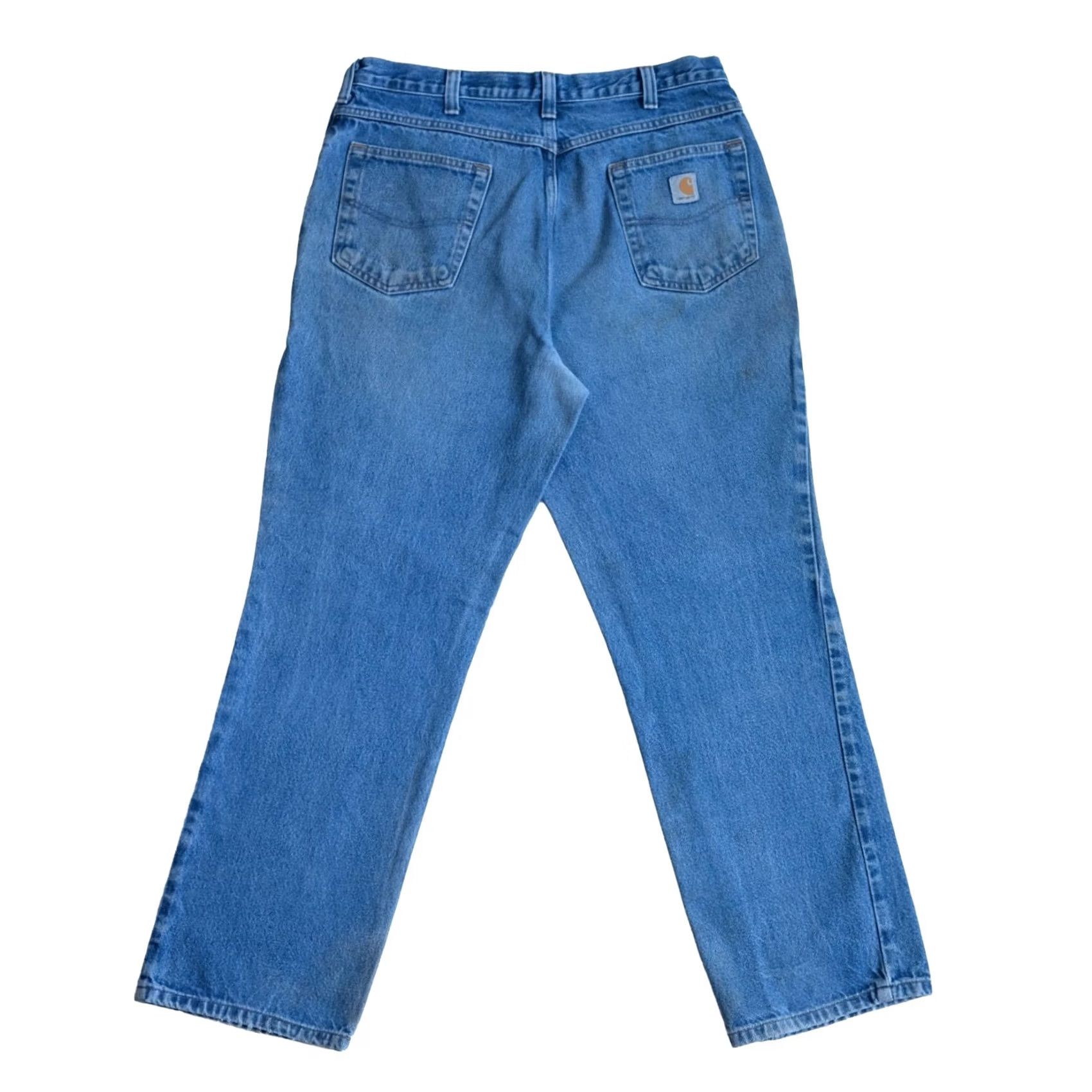 Carhartt VINTAGE Carhartt Jeans 34x30 Denim 100% Cotton Blue Distressed Retro Workwear Size US 34 / EU 50 - 3 Thumbnail