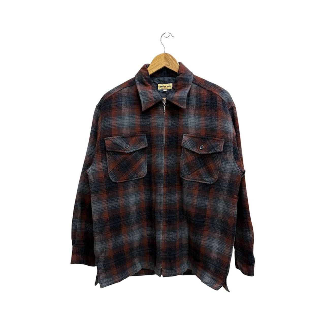 Japanese Brand VINTAGE BOON PAL CHEKERED FLANEL ZIPER QUILTED LINED SHIRT Size US M / EU 48-50 / 2 - 1 Thumbnail