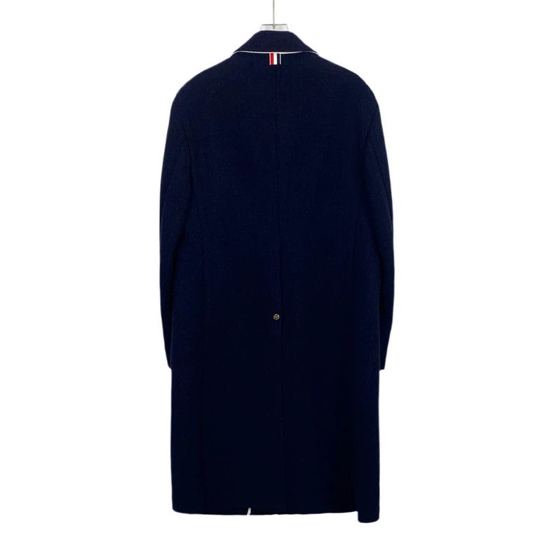 Thom Browne Thom Browne Dark blue wool lapel single-breasted coat 2503- Size US M / EU 48-50 / 2 - 2 Thumbnail