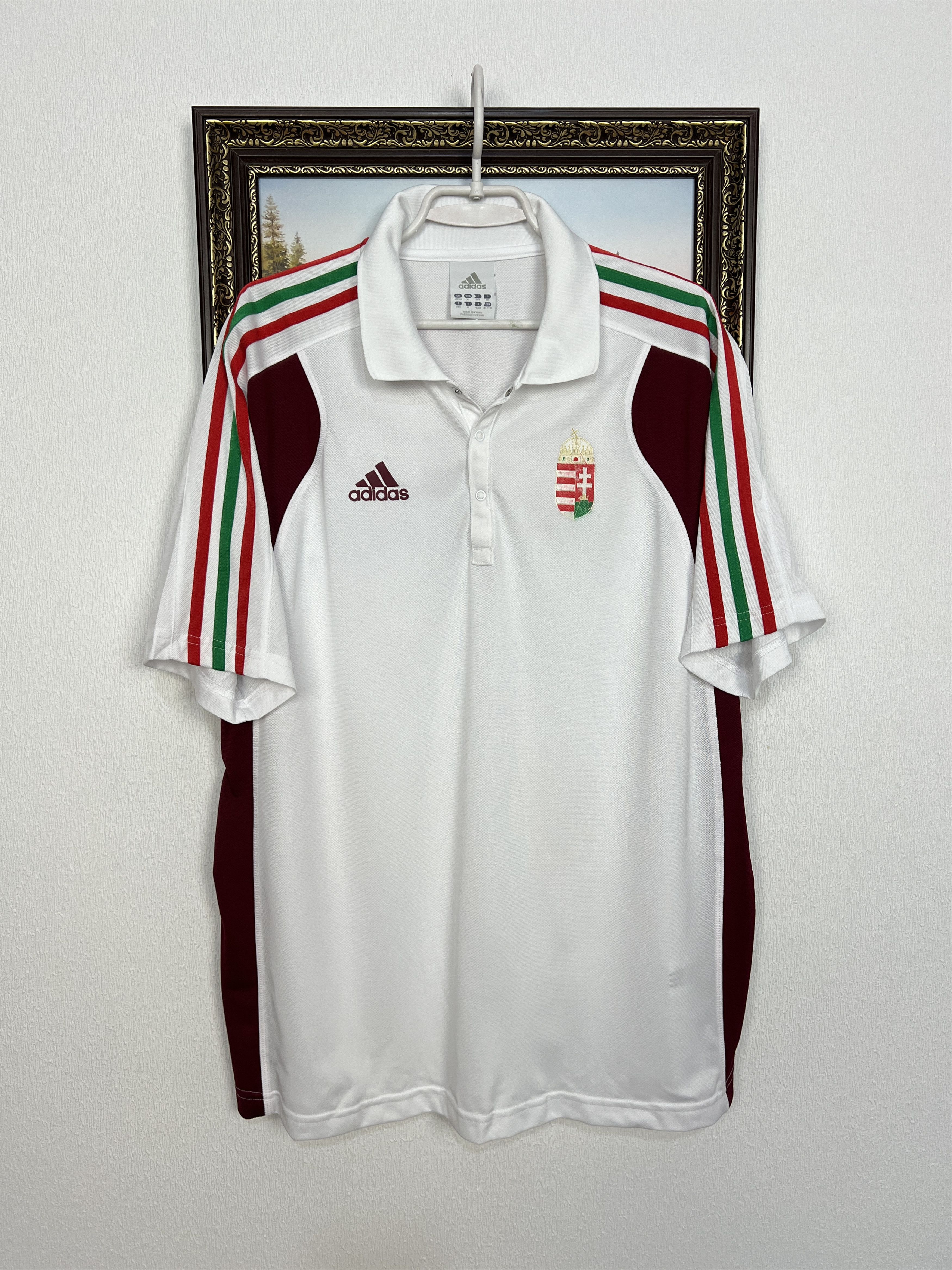 Adidas Vintage Hungary Football Train Polo Shirt Soccer Jersey Size US XL / EU 56 / 4 - 1 Thumbnail