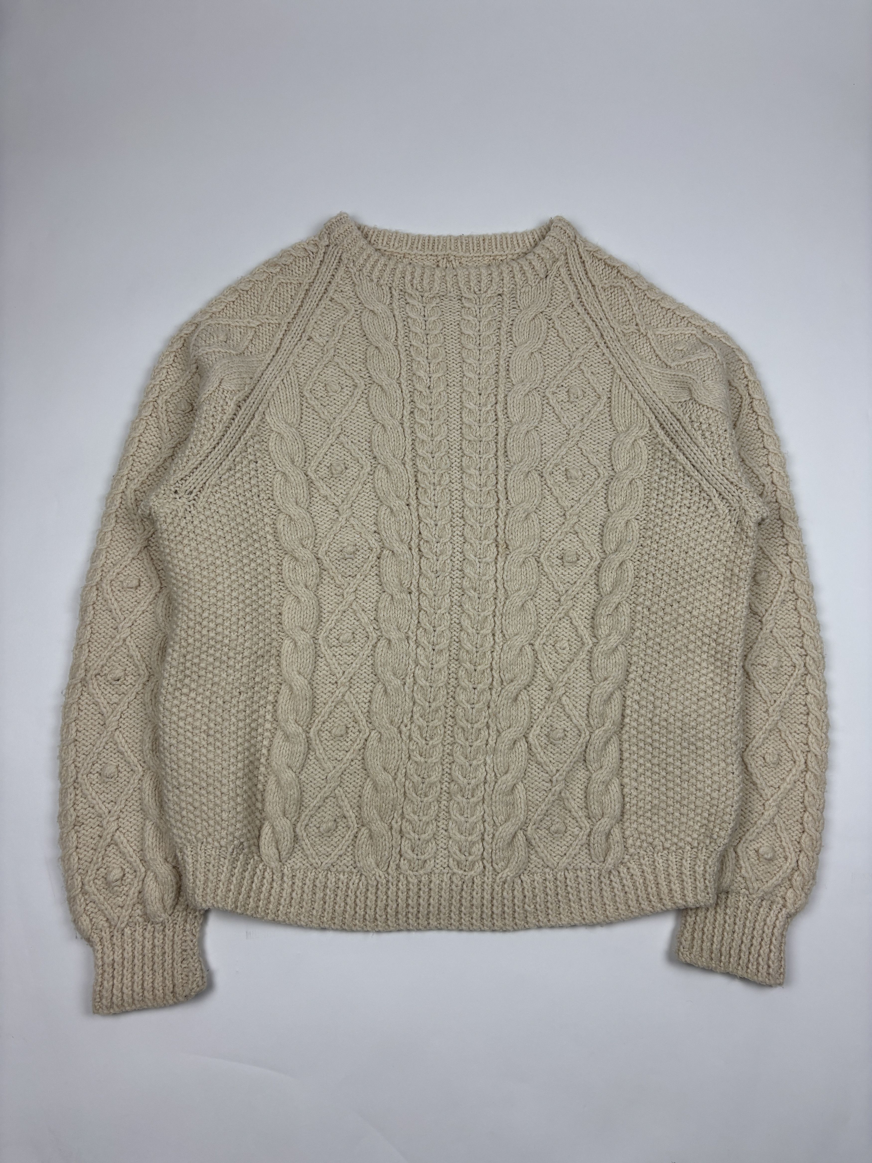 Vintage Vintage 90s Knit Cream Sweater Size US S / EU 44-46 / 1 - 1 Thumbnail