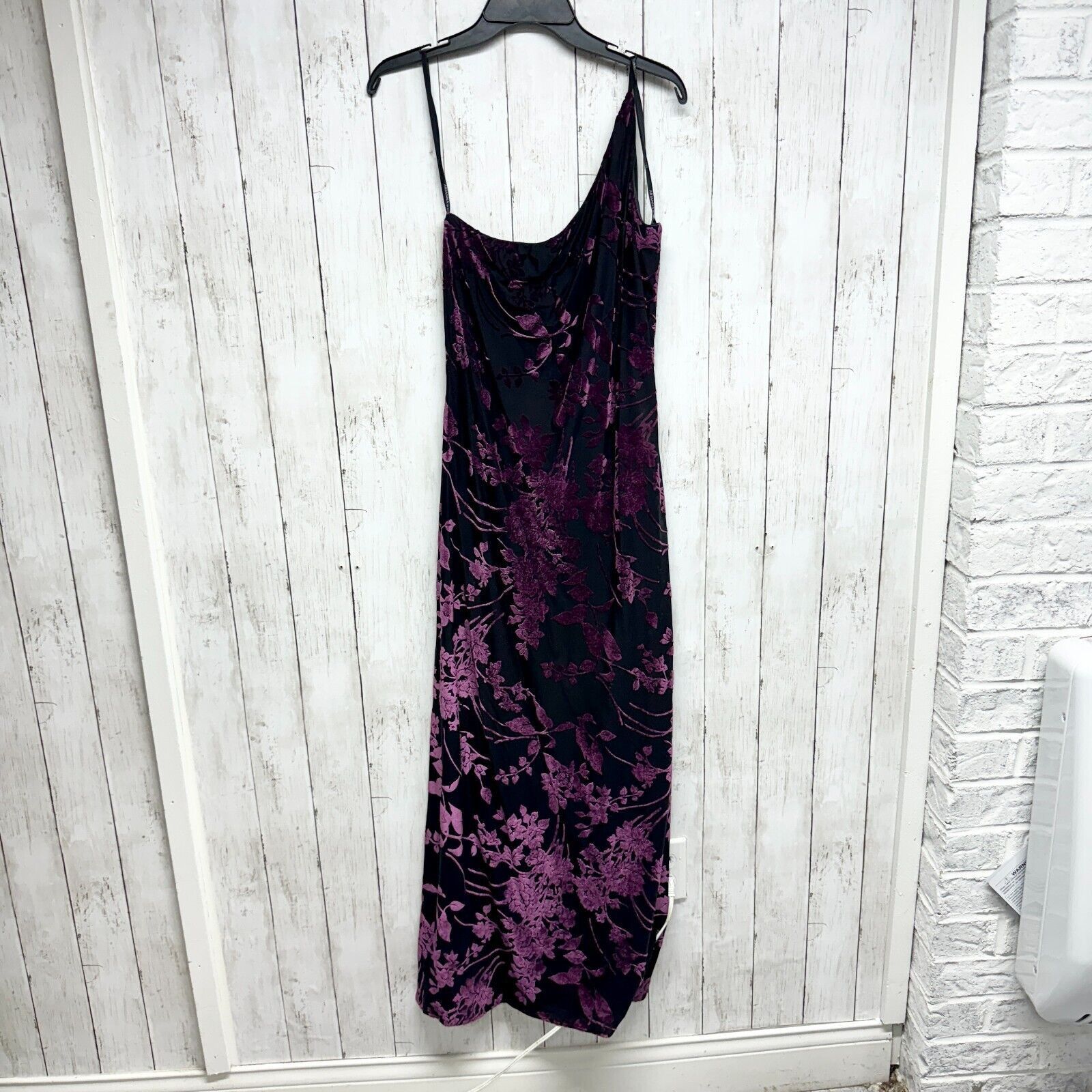 Vintage Vtg Arianna By Rachel Kaye Gown One Shoulder Maxi Velvet 10 Size L / US 10 / IT 46 - 1 Thumbnail