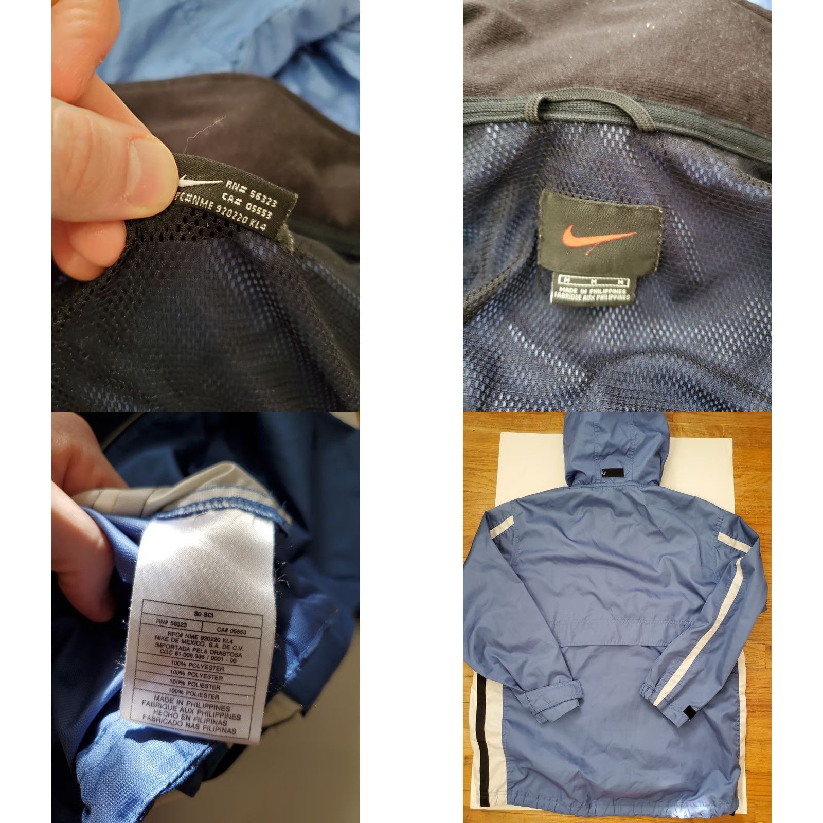 Nike Nike Windbreaker Jacket Mens Size M 1/2 Zip Hooded Blue Pocket Zipper Retro 80s 90s Athleisure Nike Air Size US M / EU 48-50 / 2 - 9 Thumbnail