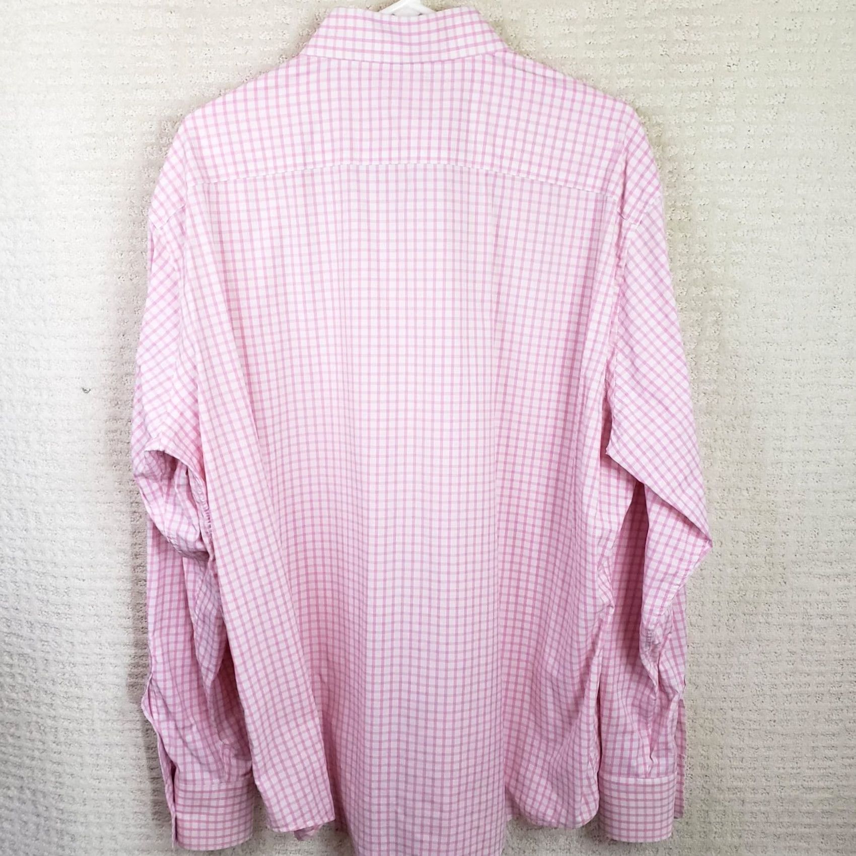 Peter Millar Peter Millar Summer Comfort Pink Check Shirt XL Mens Long Sleeve Button-Up Button-Front Embroidered Belfair Logo Size 46R - 7 Thumbnail