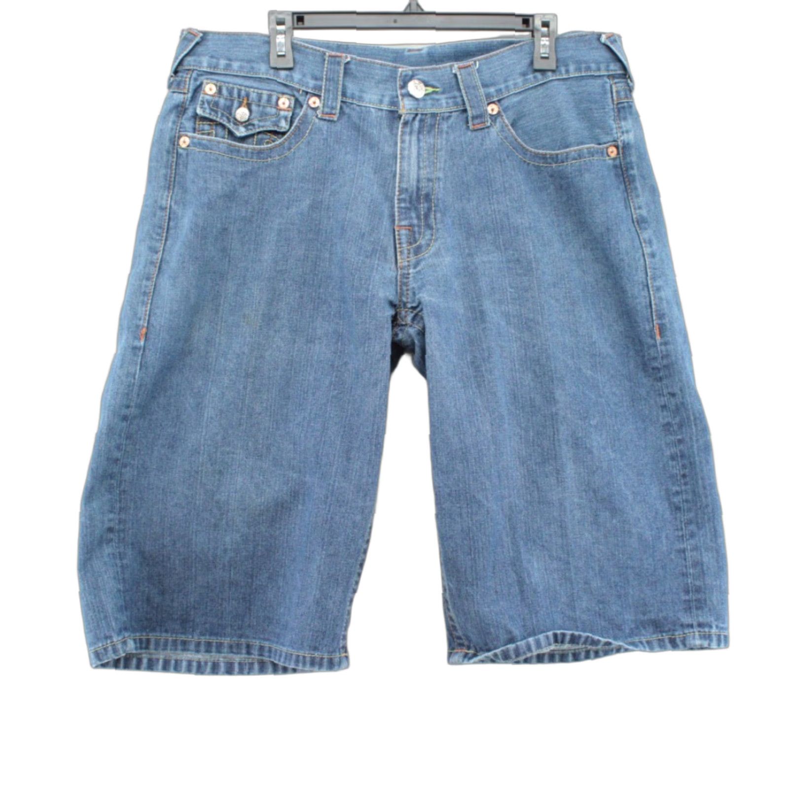 True Religion True Religion Shorts Men 38 Bermuda Denim Blue Embroidered Tiger Hunter Size US 38 / EU 54 - 1 Thumbnail