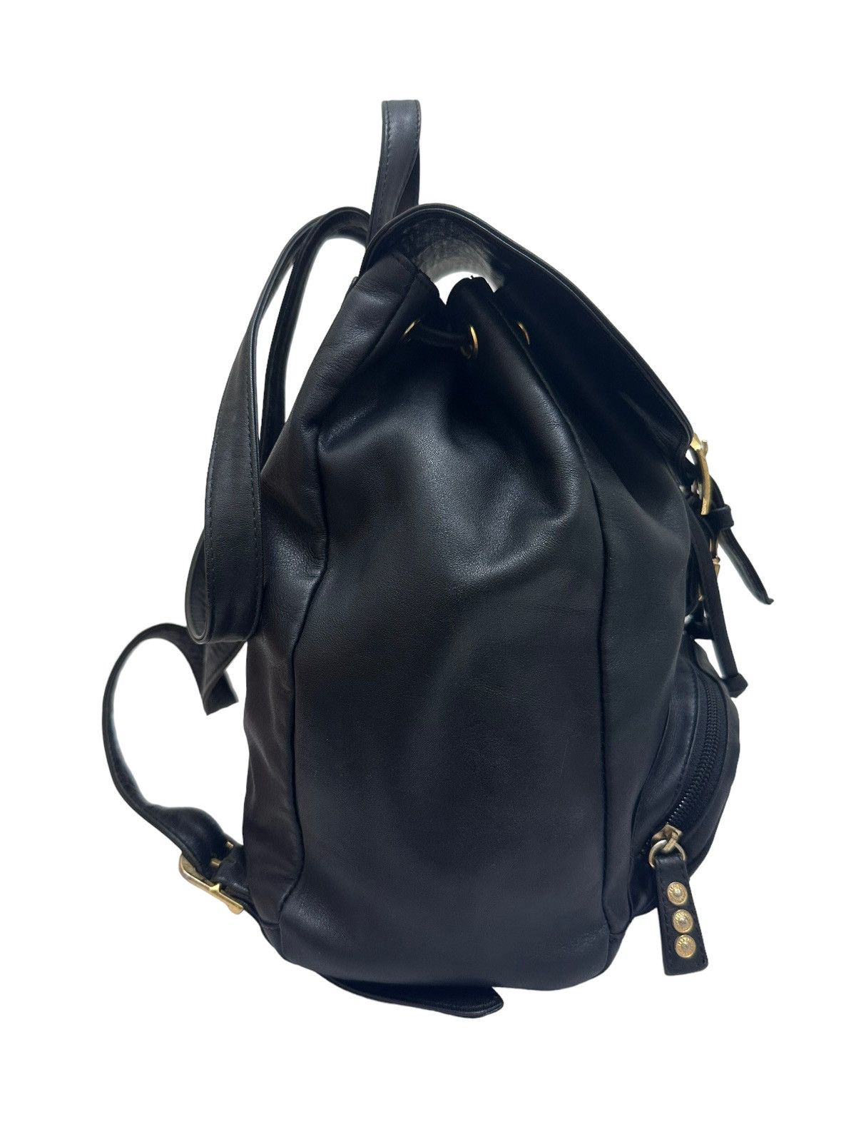 Genuine Leather × Versace Gianni Versace Medusa Logo Leather Backpack Size ONE SIZE - 4 Thumbnail