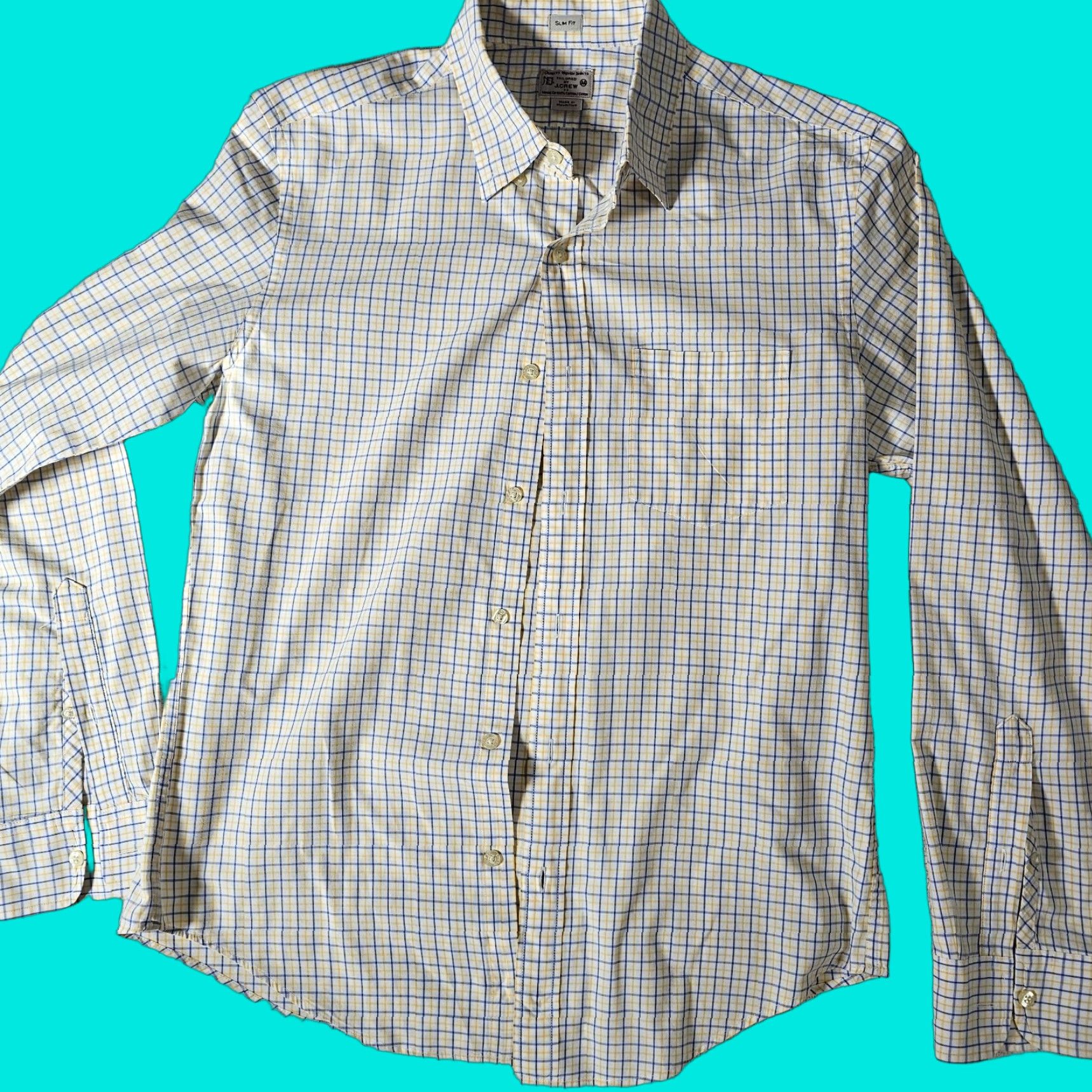 J.Crew J.CREW Shirt Men Medium White Plaid Long Sleeve Button-Down Preppy Office Casual Workwear Size US M / EU 48-50 / 2 - 1 Thumbnail