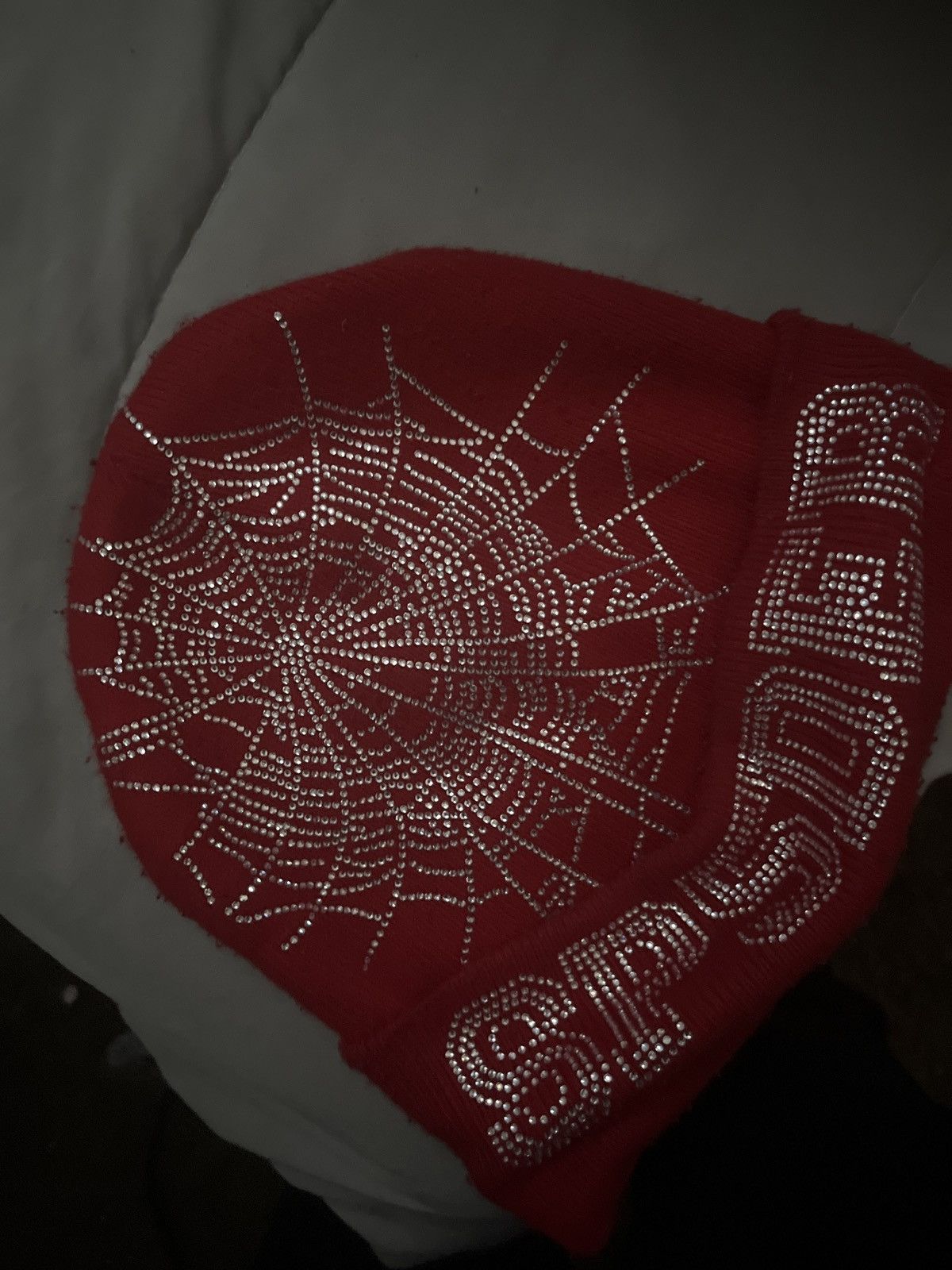 Sp5der rhinestone beanie