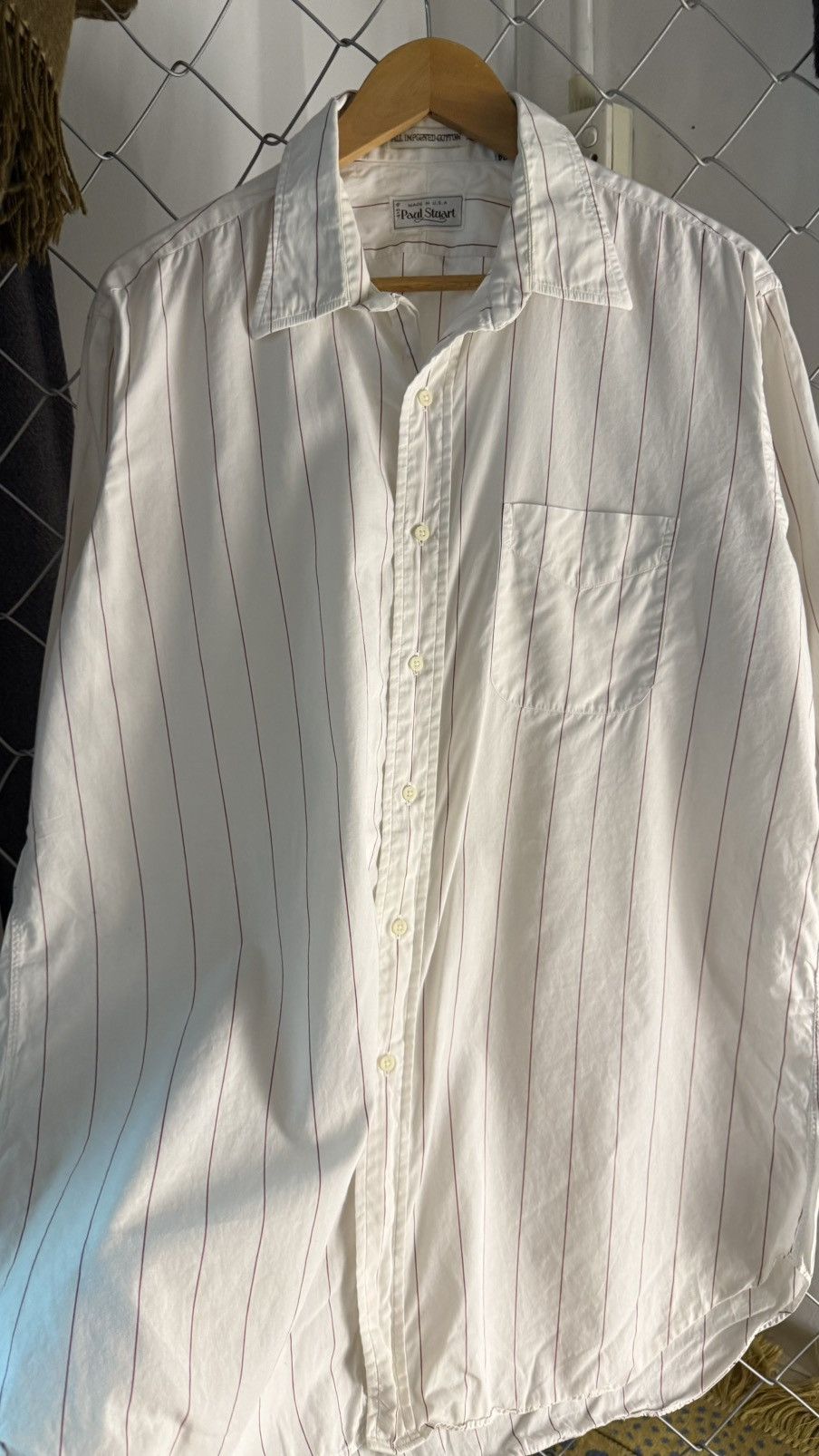Paul Stuart Vintage PAUL STUART Pinstripe Shirt Made In USA Size US XL / EU 56 / 4 - 2 Thumbnail