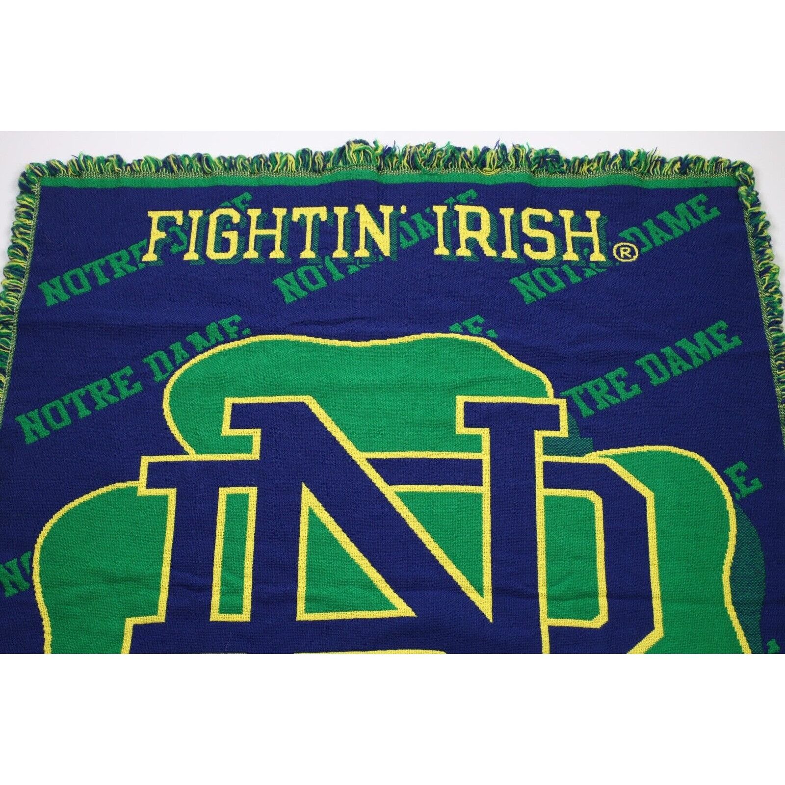 Vintage Vintage 90s All Over Print University of Notre Dame Blanket Size ONE SIZE - 2 Thumbnail