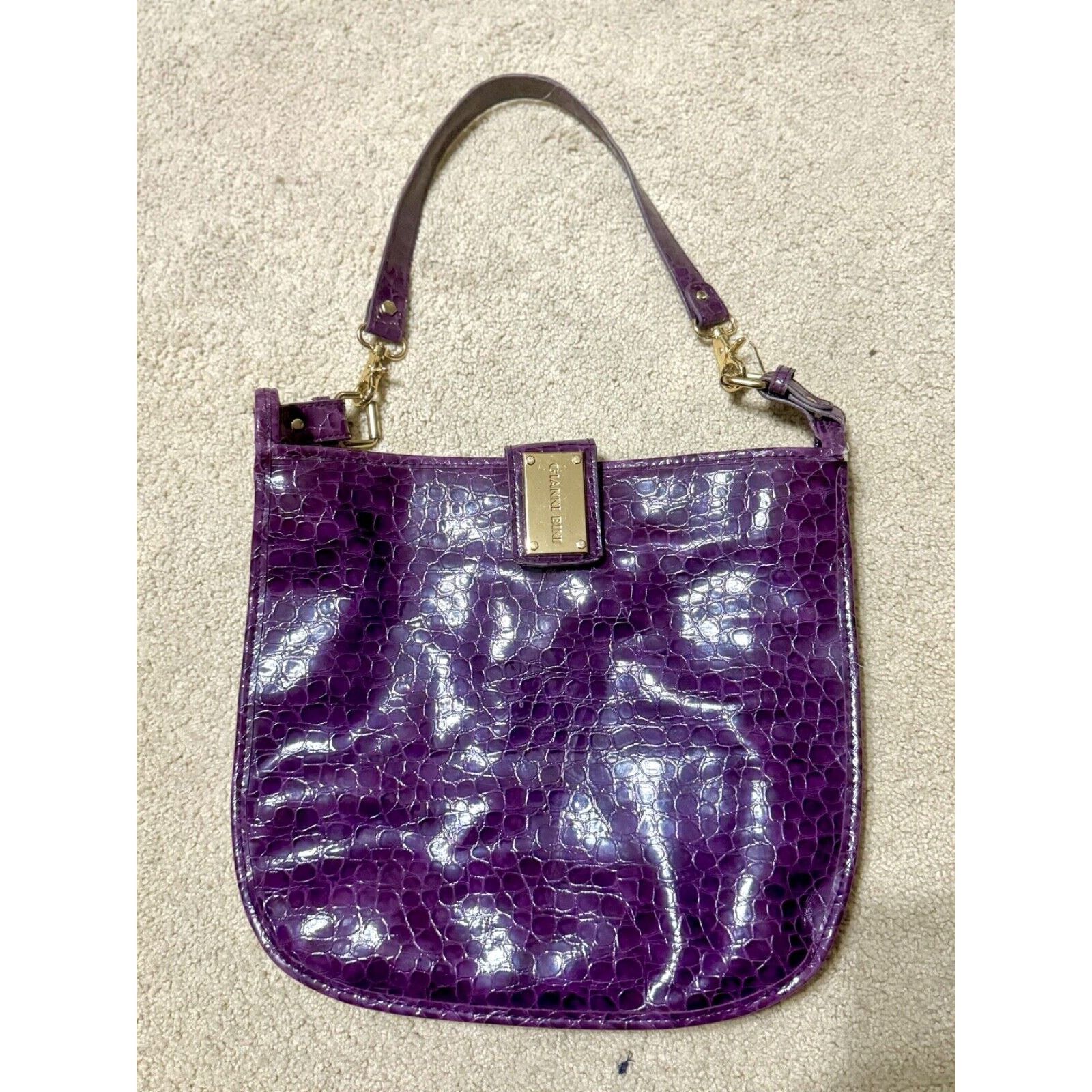 Other Gianni Bini Large Purple Leather Bag Size ONE SIZE - 3 Thumbnail