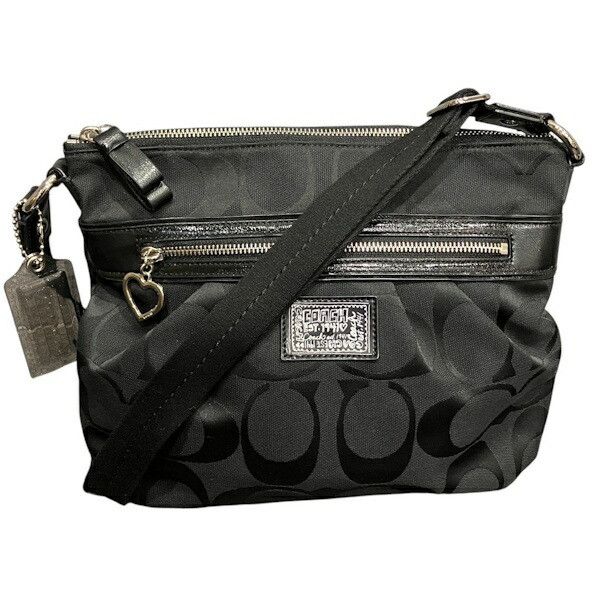 Coach Coach Poppy Signature Canvas Shoulder Bag Canvas Shoulder Bag F22945 in Brown, Women's