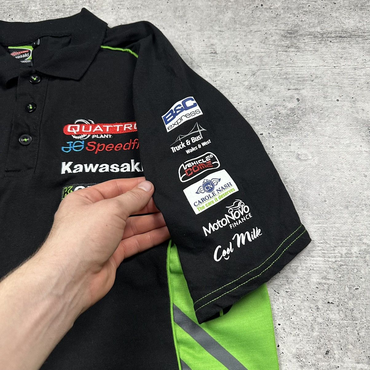 Yamaha Official Quattro Plant Kawasaki Team Polo Shirt Black Size US L / EU 52-54 / 3 - 9 Thumbnail