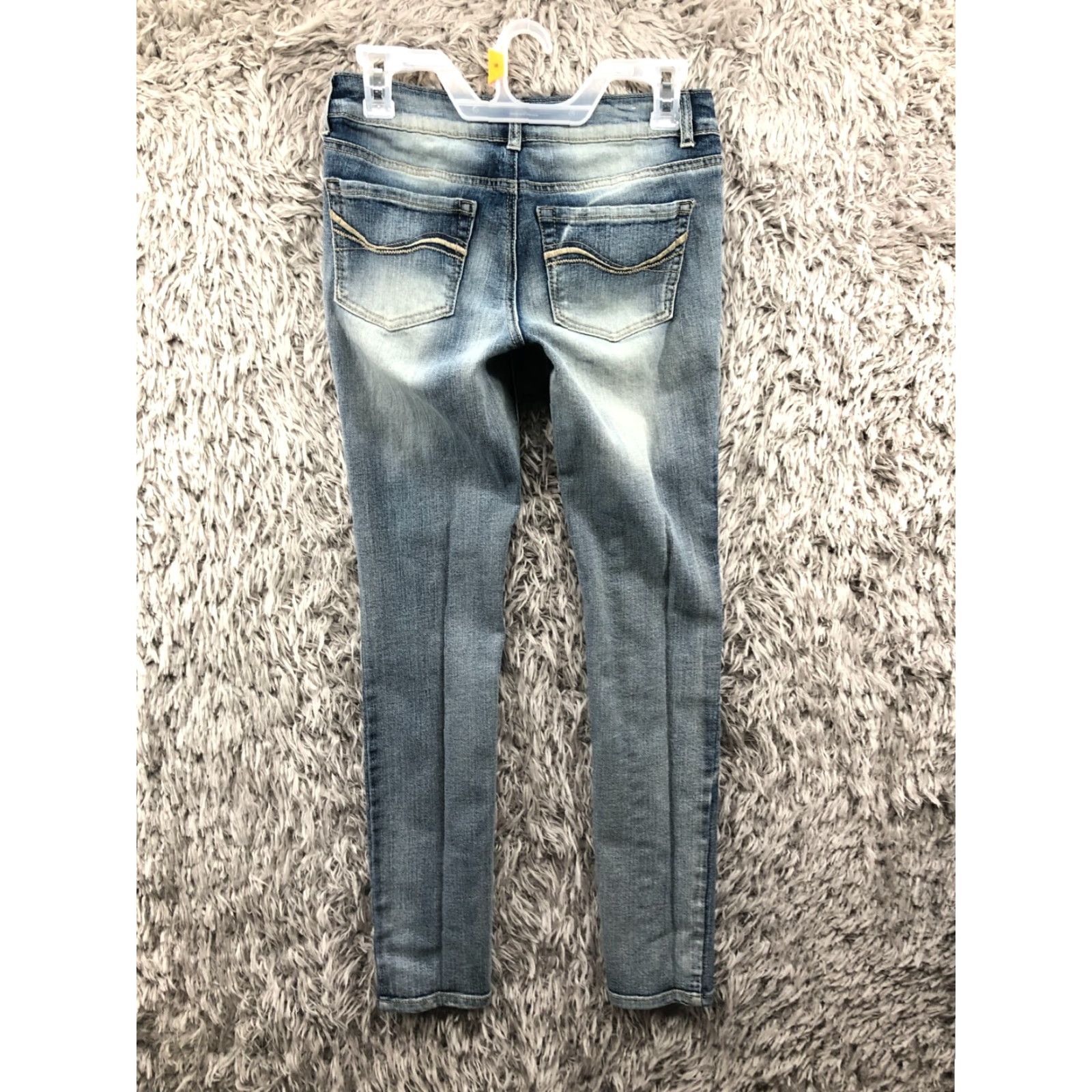 Denime SO Jeans Skinny - Denim Jeans - Juniors Size 3 - Blue Dark Wash - Mid Rise - 5-Pocket - Cotton - Belt Loops - Womens Size 26" / US 2 / IT 38 - 5 Thumbnail
