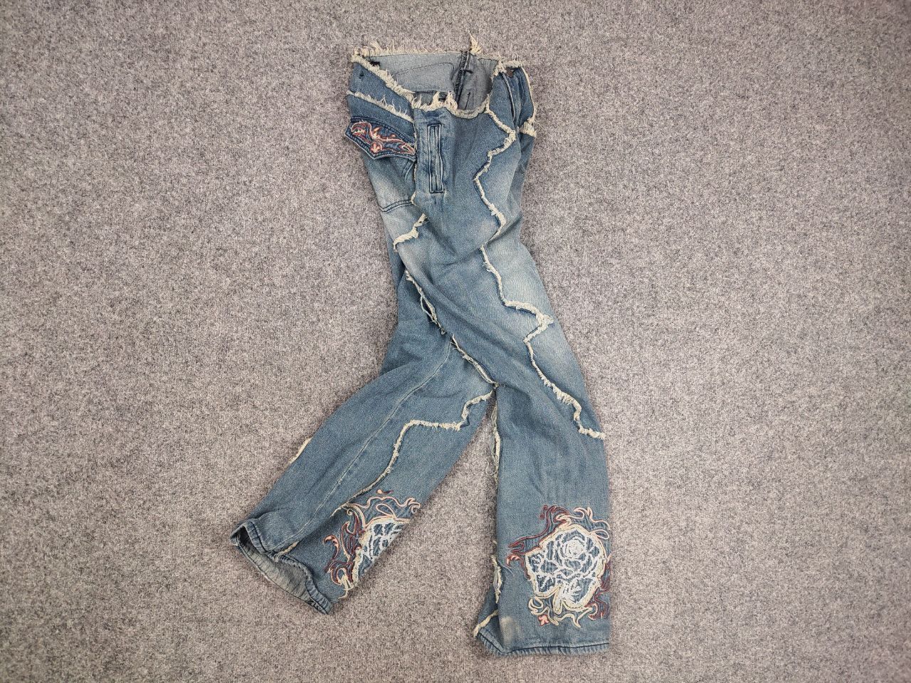 Hysteric Glamour Vtg Hysteric Glamour Style Flared embroidered Denim Jeans Size 25" / US 0 / IT 36 - 12 Thumbnail