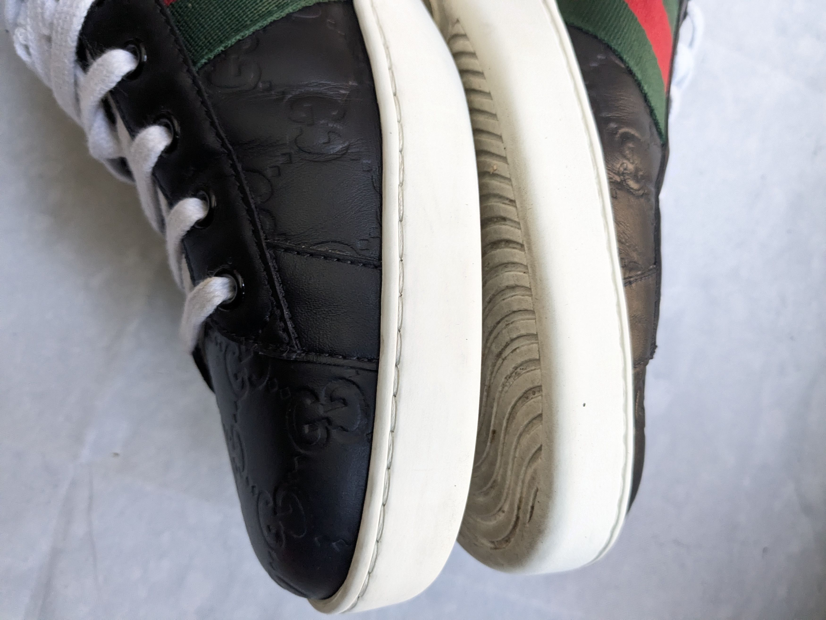 Gucci Gucci Ace Sneakers Monogram GG Logo 12.5 Black Size US 12.5 / EU 45-46 - 12 Thumbnail