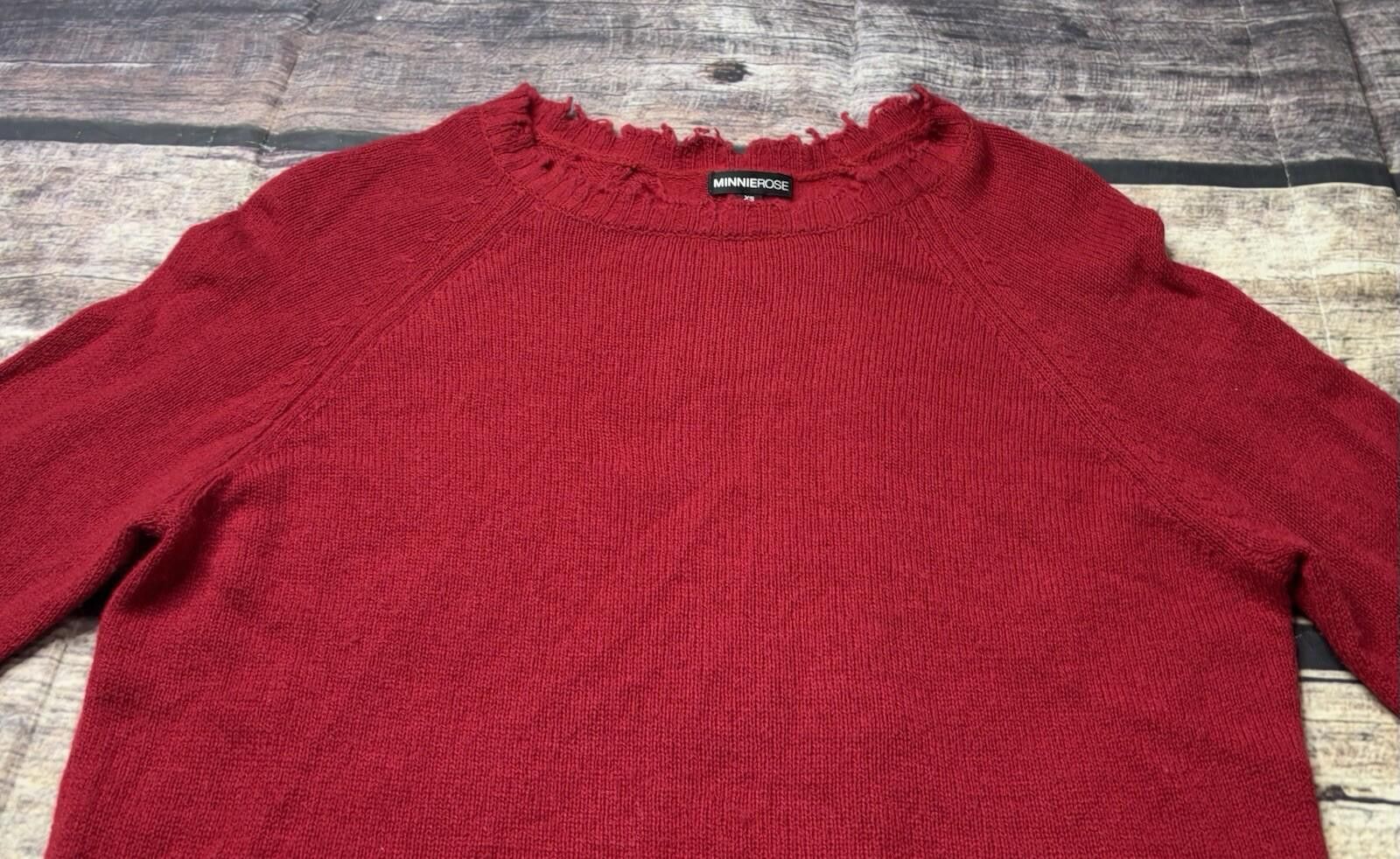 Other Minnie Rose Cashmere Sweater Women's XS Fringe Crew Neck Size XS / US 0-2 / IT 36-38 - 5 Thumbnail
