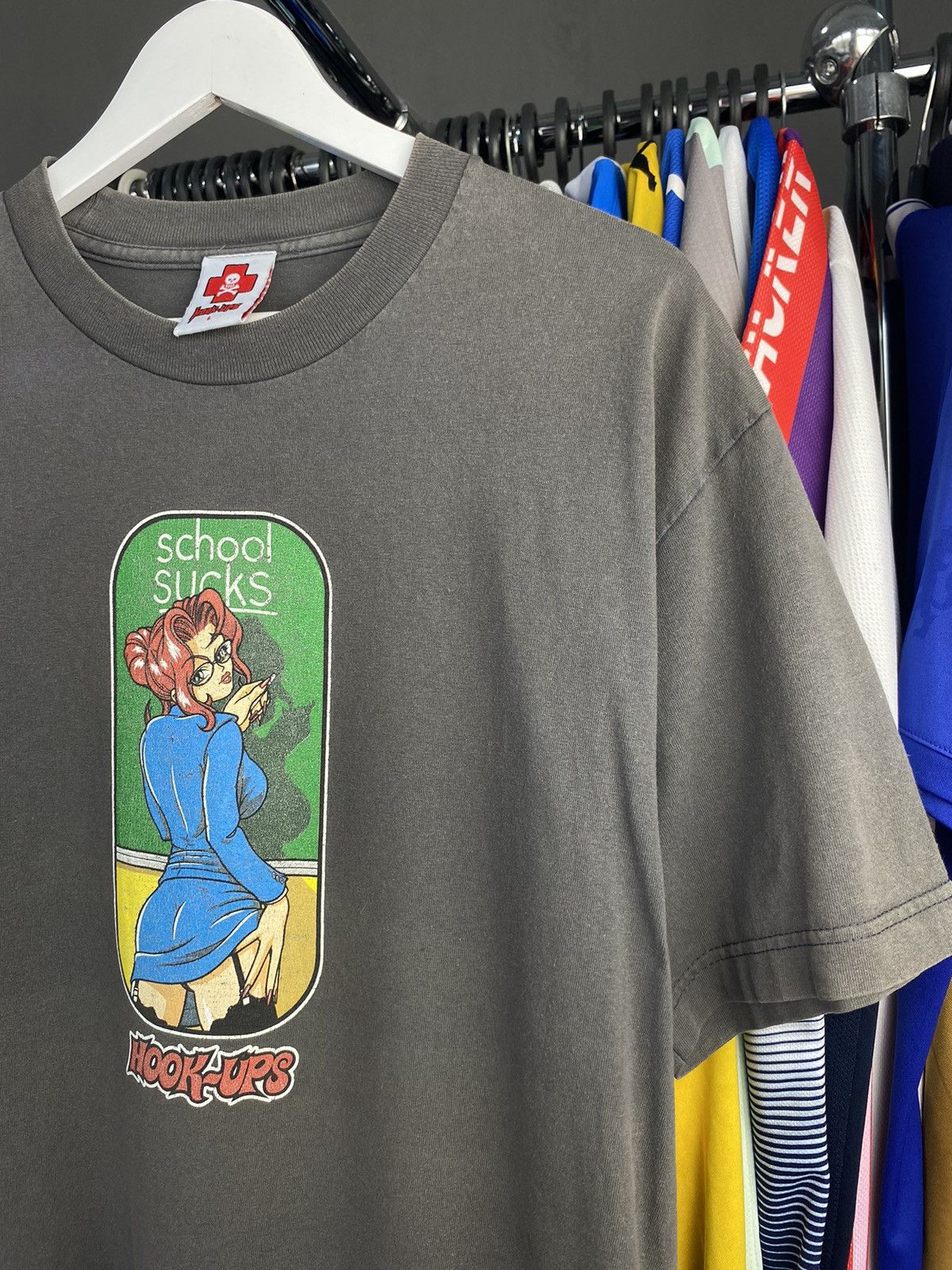 Hook-Ups Vintage Hook-Ups School Sucks Skate 90s Skateboarding Size US L / EU 52-54 / 3 - 7 Thumbnail