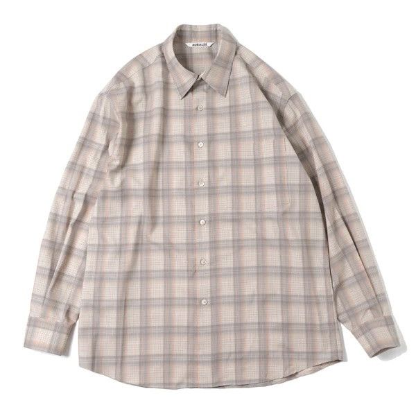 Auralee Super light wool check shirt | Grailed