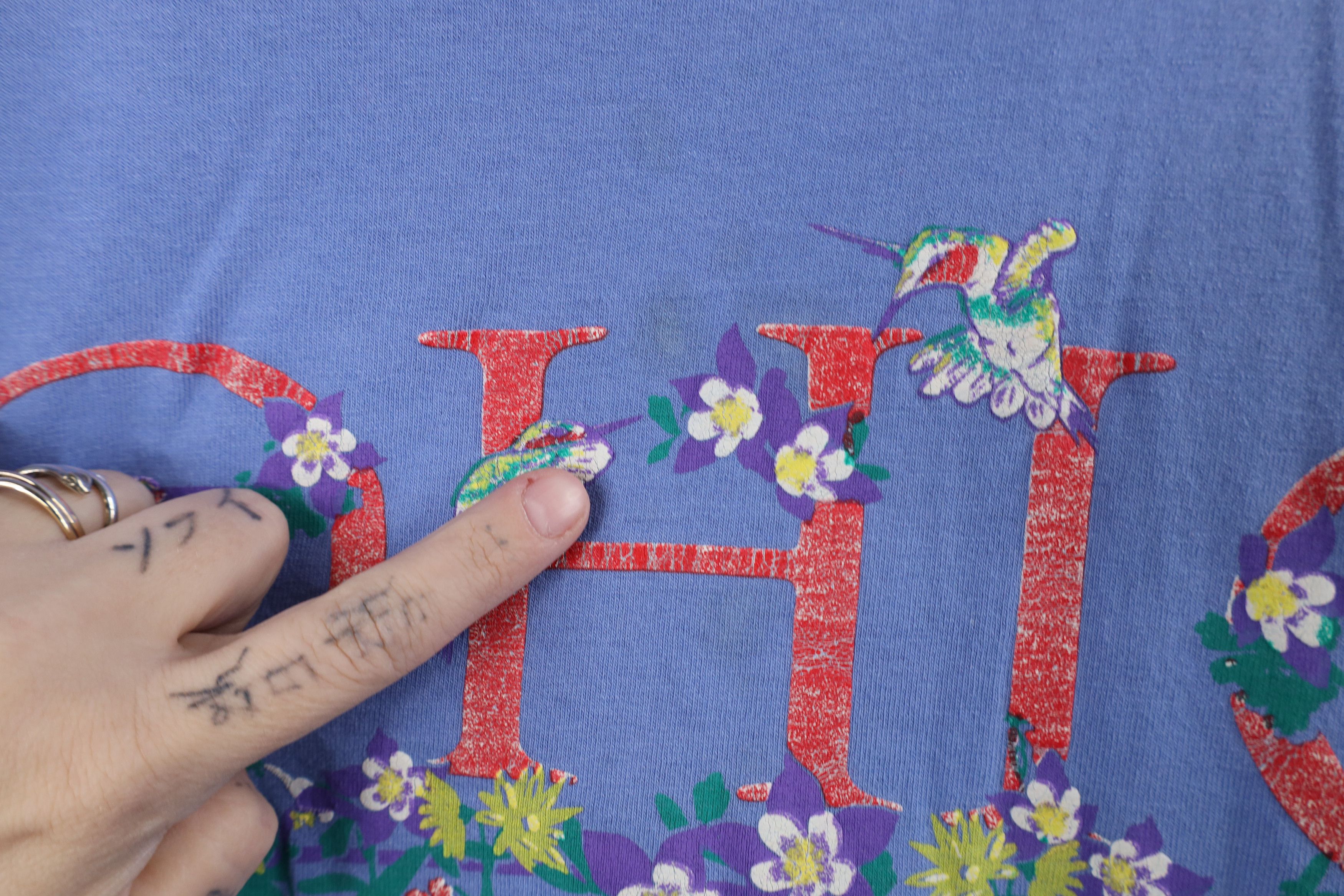 Vintage Vintage 90s Streetwear Ohio Nature Flower Bird T-Shirt USA Size XL / US 12-14 / IT 48-50 - 5 Thumbnail