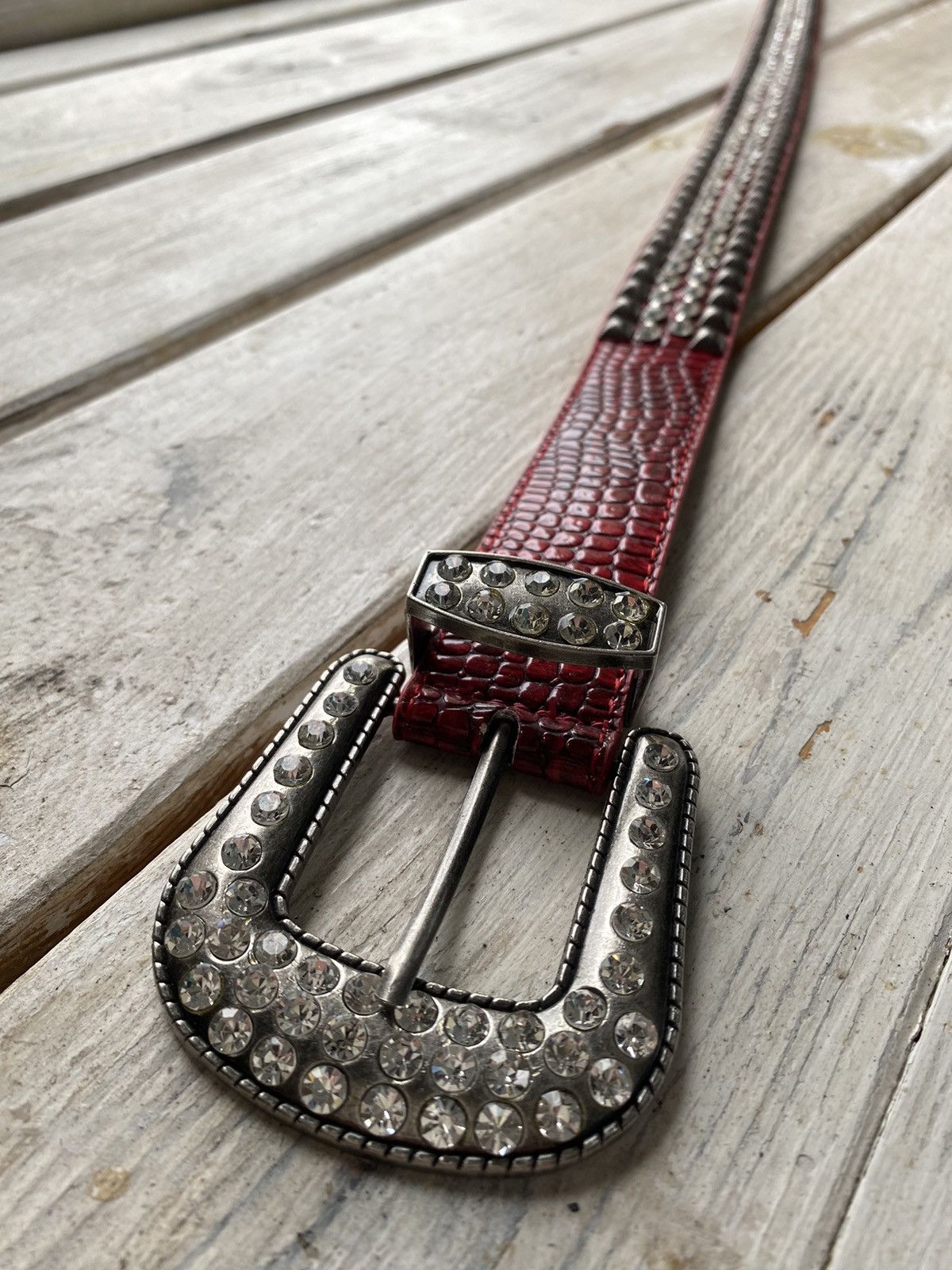 Vintage 00s Studded Heavy Cowboy Croute de Cuir Belt Size ONE SIZE - 5 Thumbnail