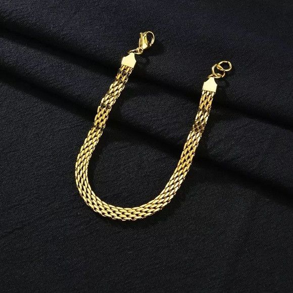 Other Stainless Steel Chunky Twisted Rope Chain Bracelet (G) Size ONE SIZE - 2 Thumbnail