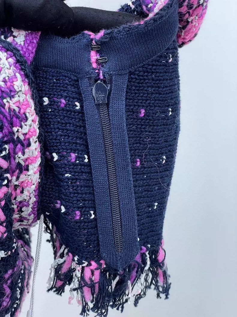 Chanel Chanel 21P pink purple tweed tassel vest 2504-Nextarrow Size XS / US 0-2 / IT 36-38 - 3 Thumbnail